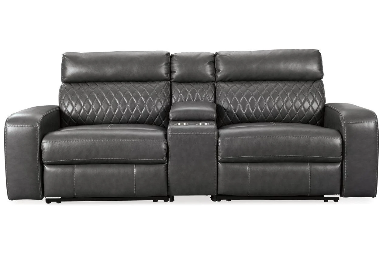 Samperstone Gray 3-Piece Power Reclining Modular Loveseat
