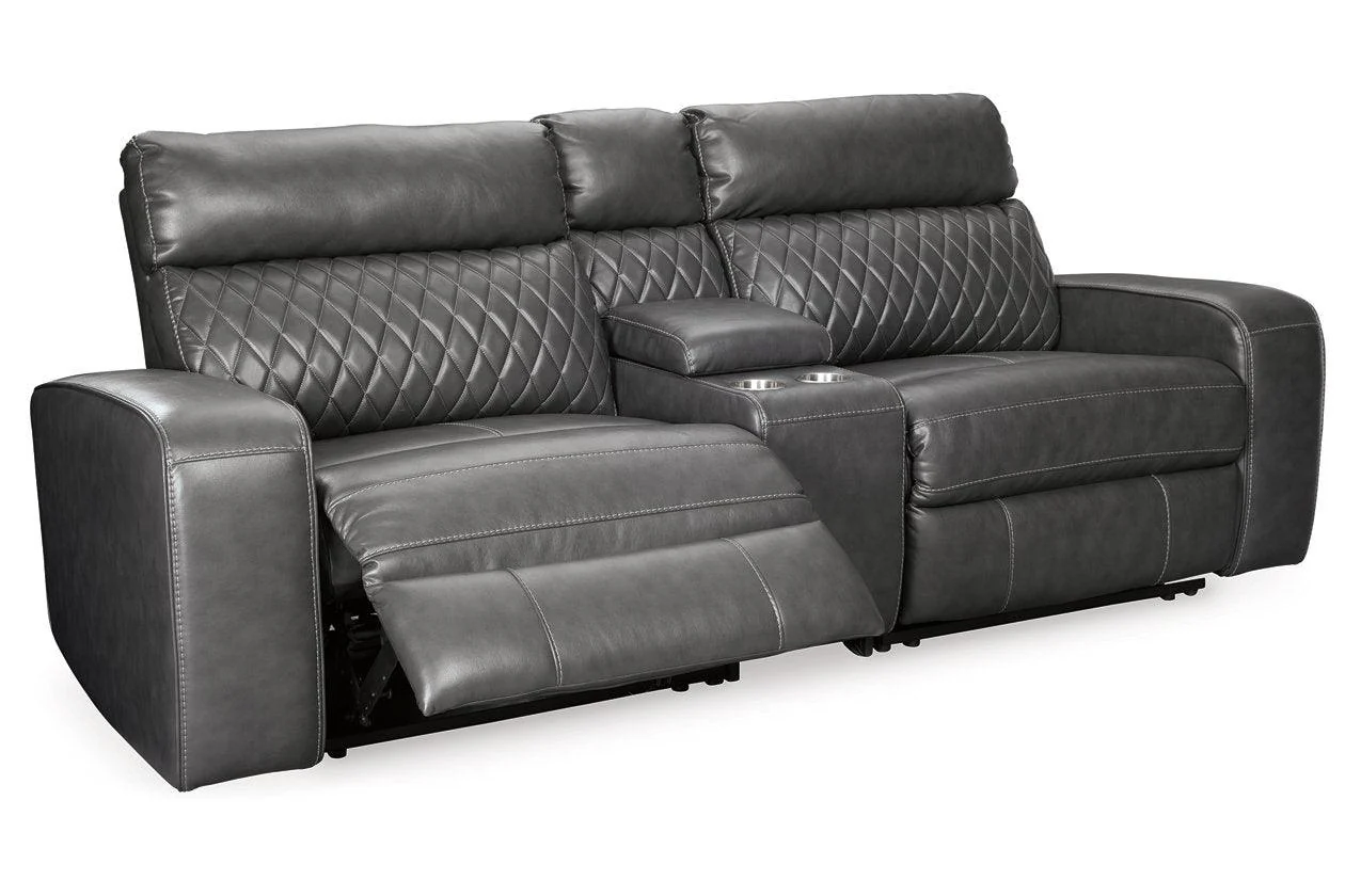 Samperstone Gray 3-Piece Power Reclining Modular Loveseat - Image 5