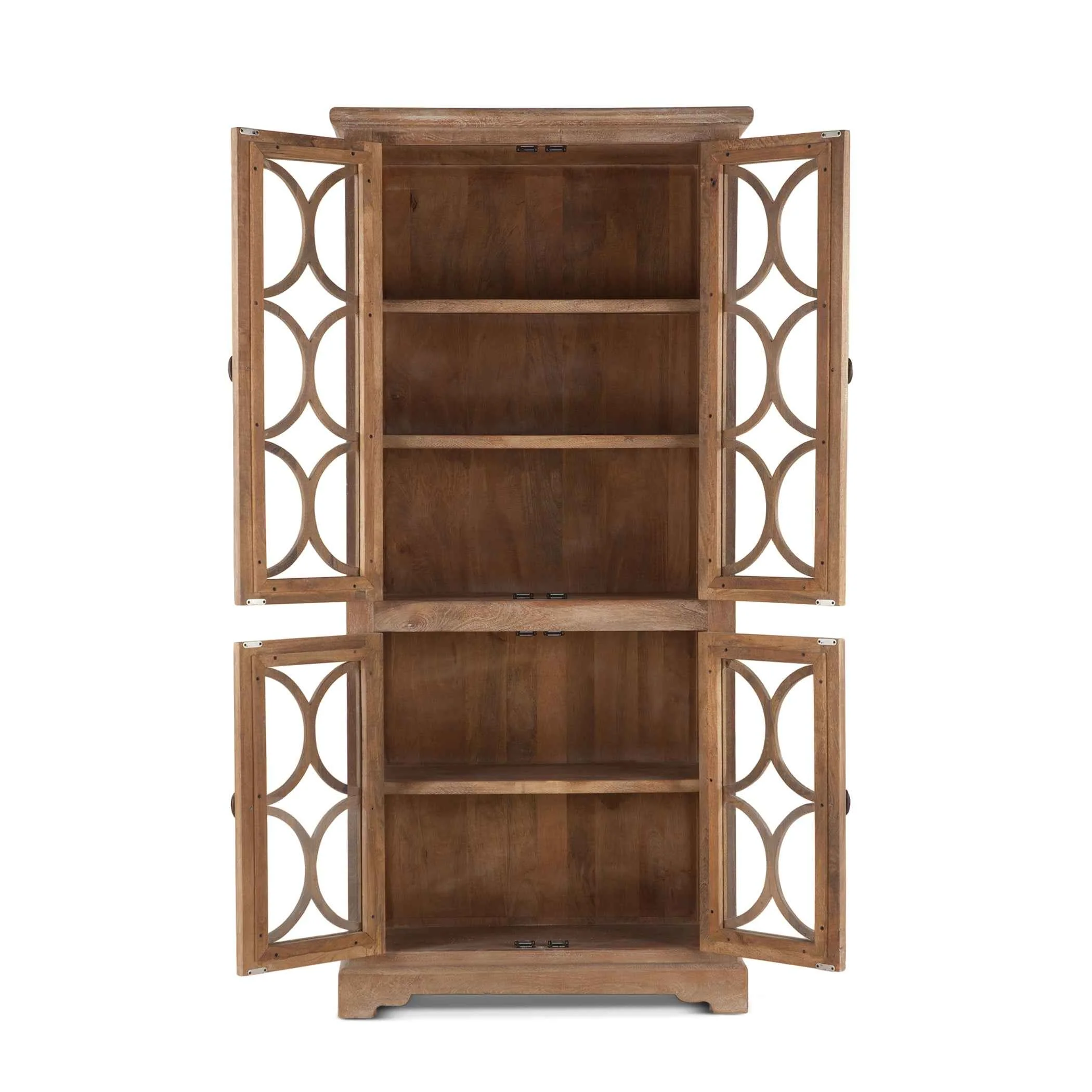 San Rafael 38" Tall Glass Cabinet in Antique Oak - Image 4