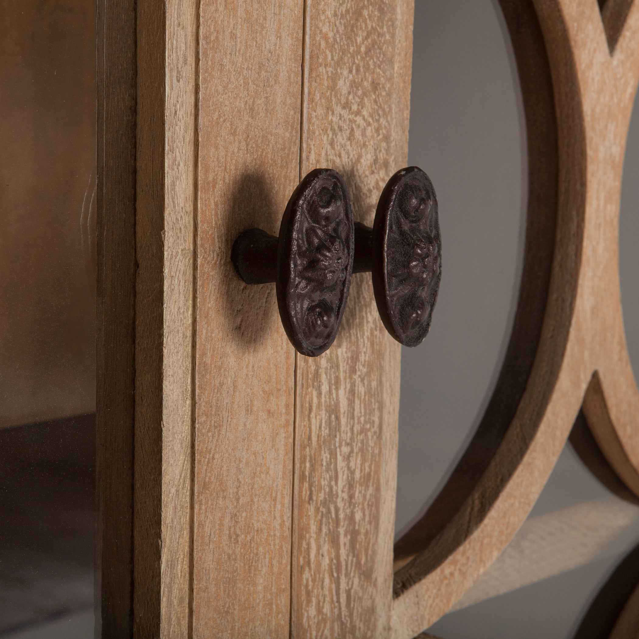 San Rafael 38" Tall Glass Cabinet in Antique Oak - Image 7