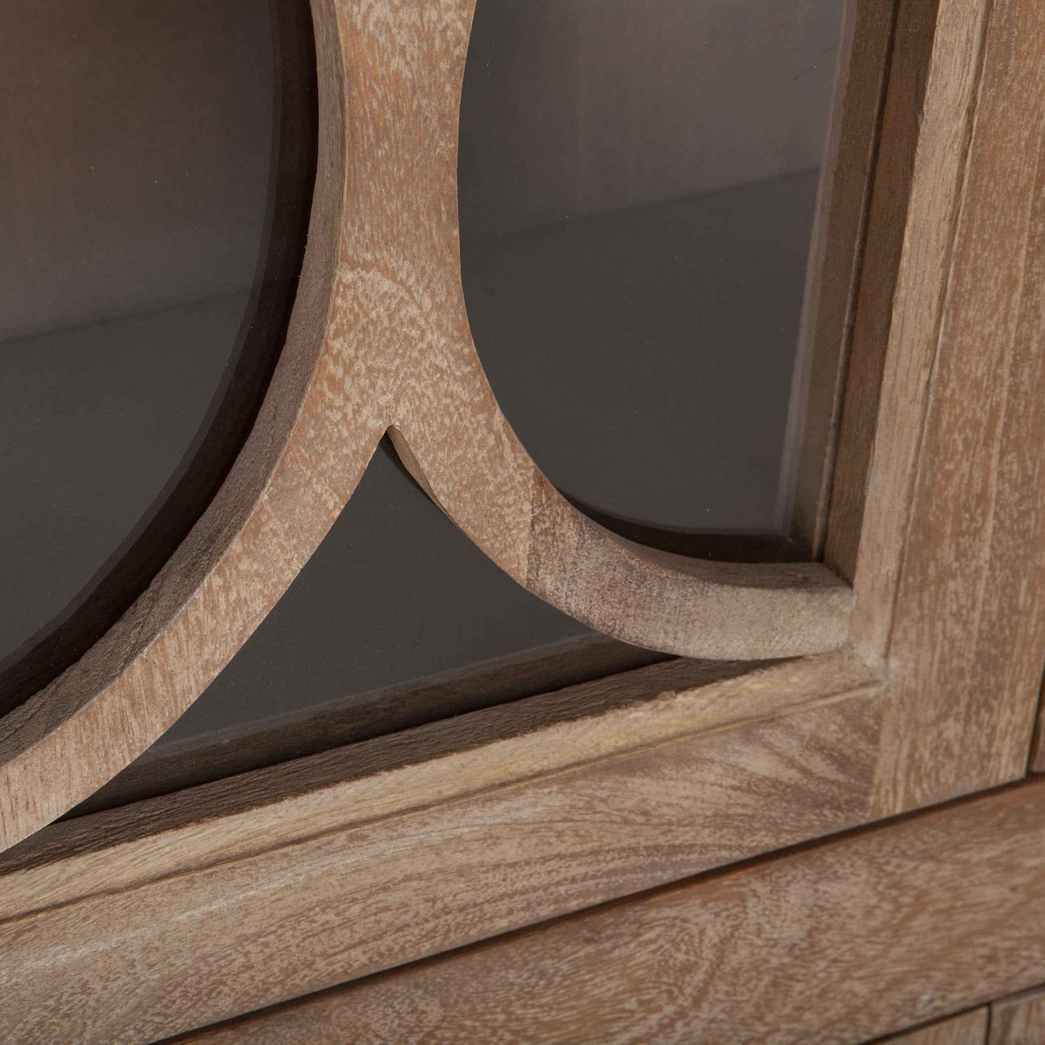San Rafael 38" Tall Glass Cabinet in Antique Oak - Image 8