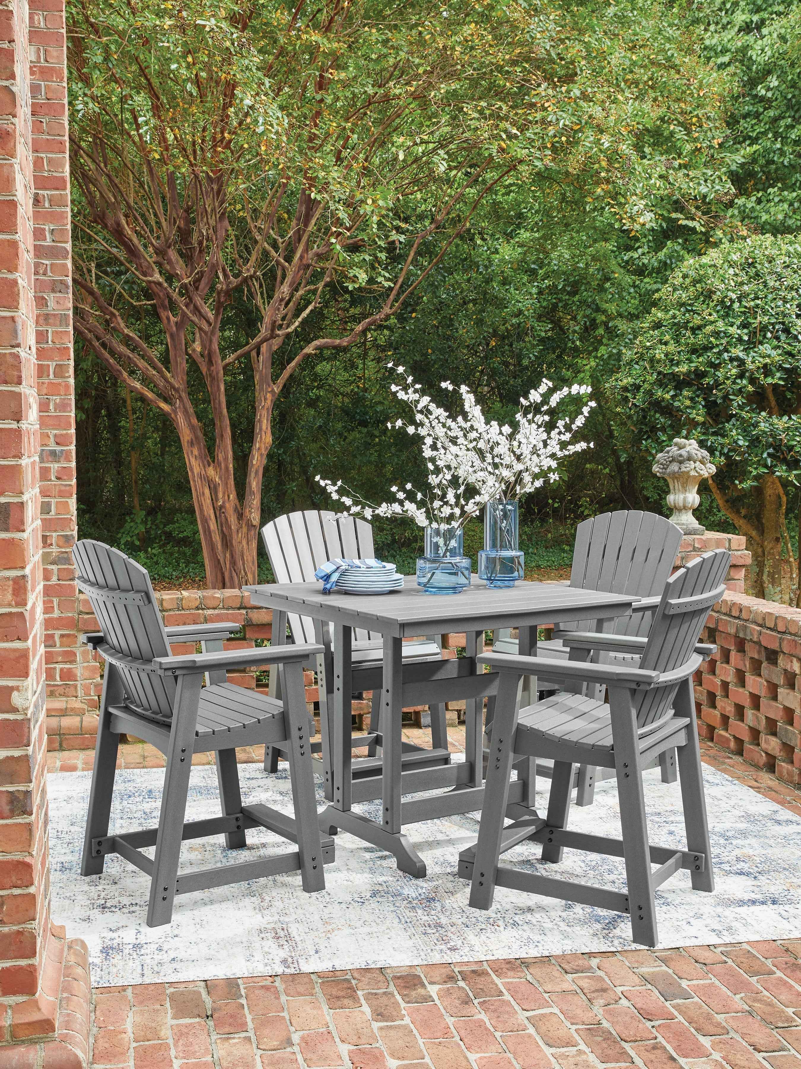 Sanctuary Beach Dark Gray Outdoor Counter Height Dining Set - Image 3