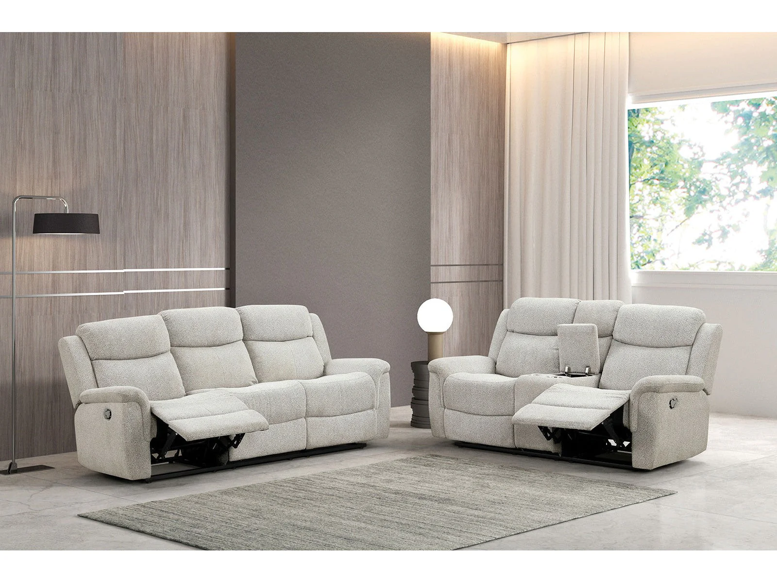 Sandbach Light Gray Reclining Living Room Set