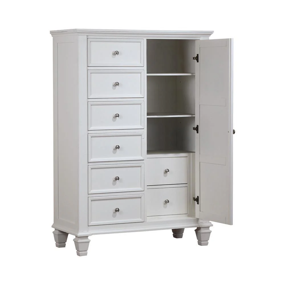 Sandy Beach White 8-Drawer Man's Chest Storage - Image 2
