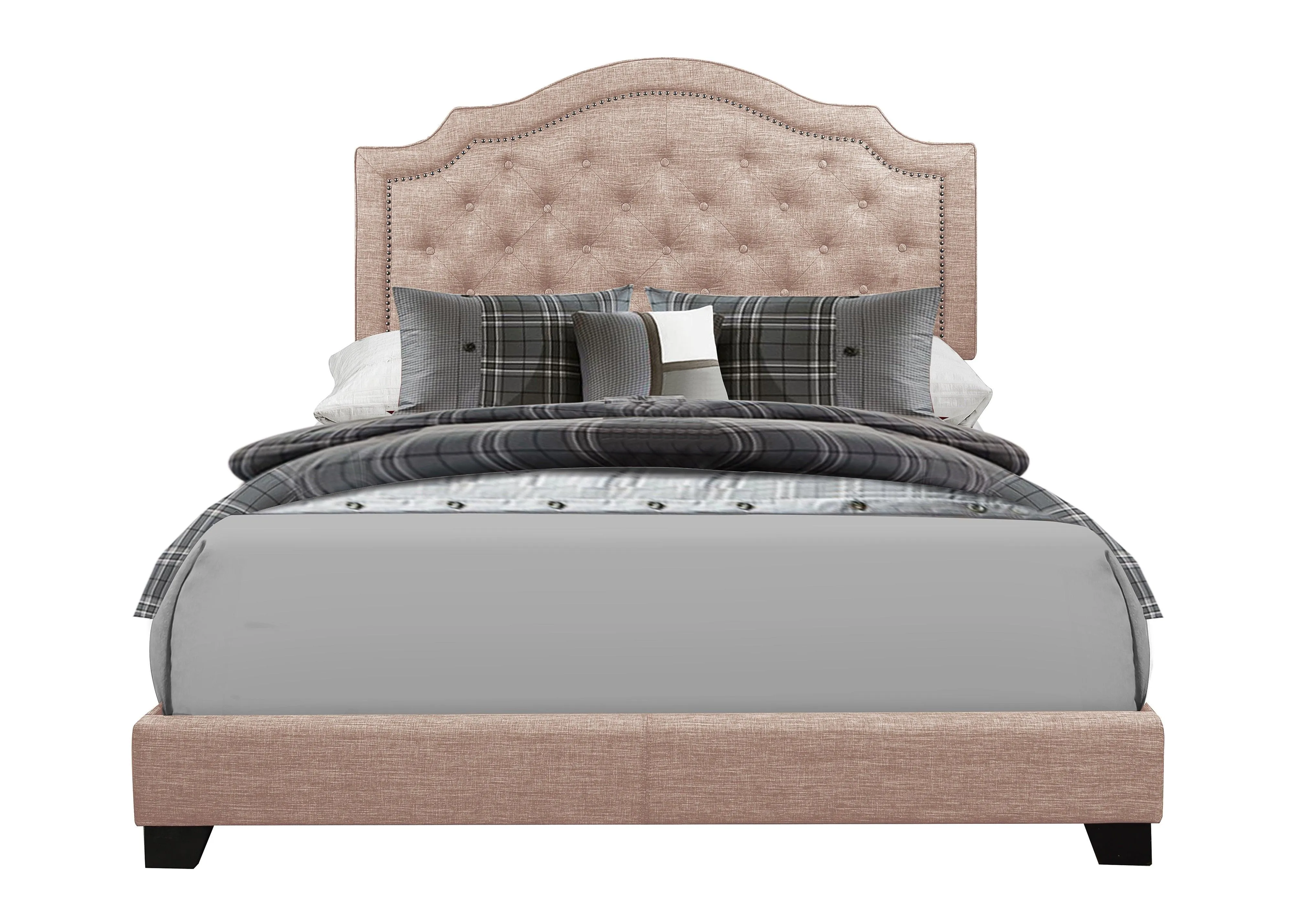 Sandy Beige Full Upholstered Bed - Image 2