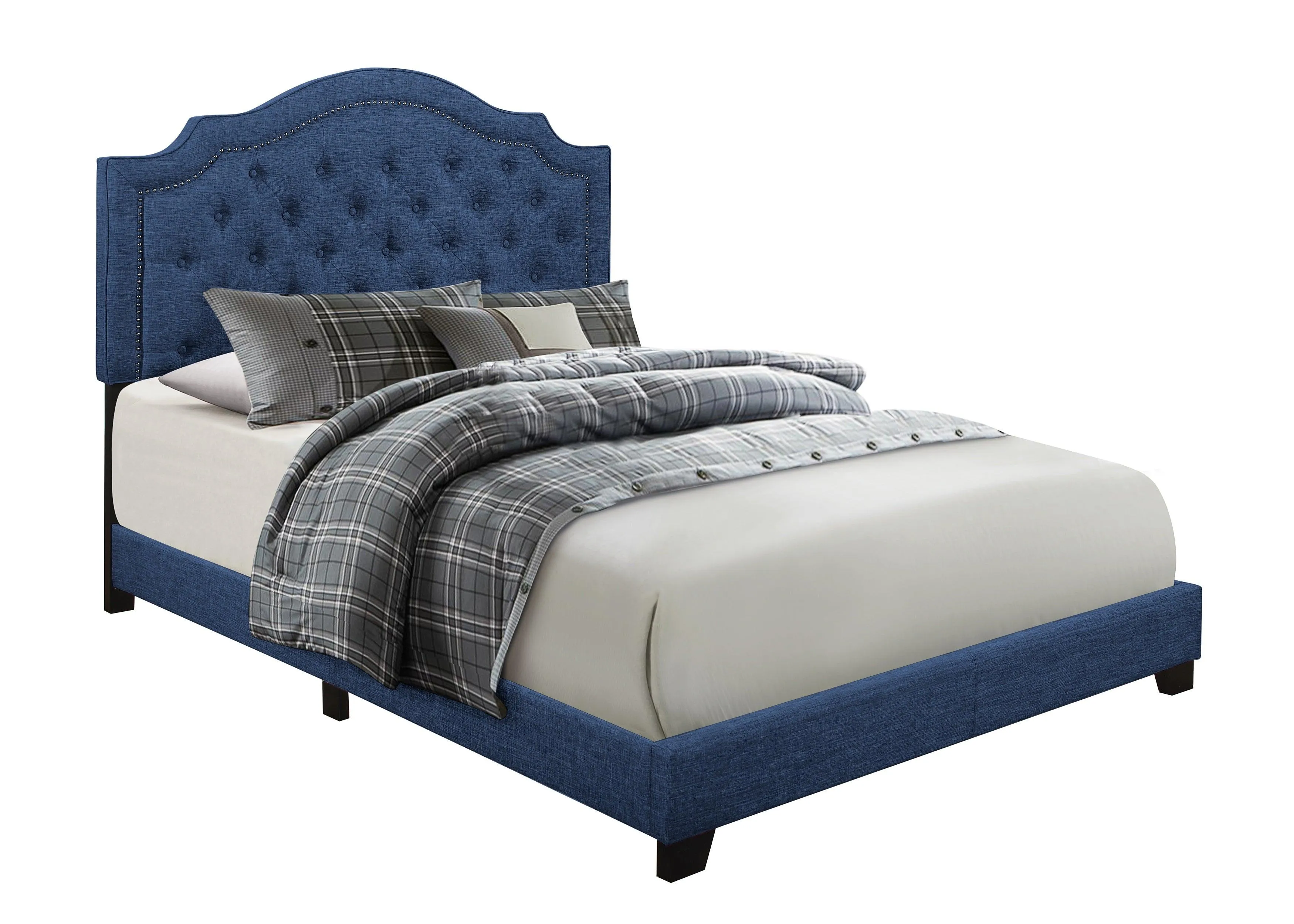 Sandy Blue Queen Upholstered Bed - Image 3