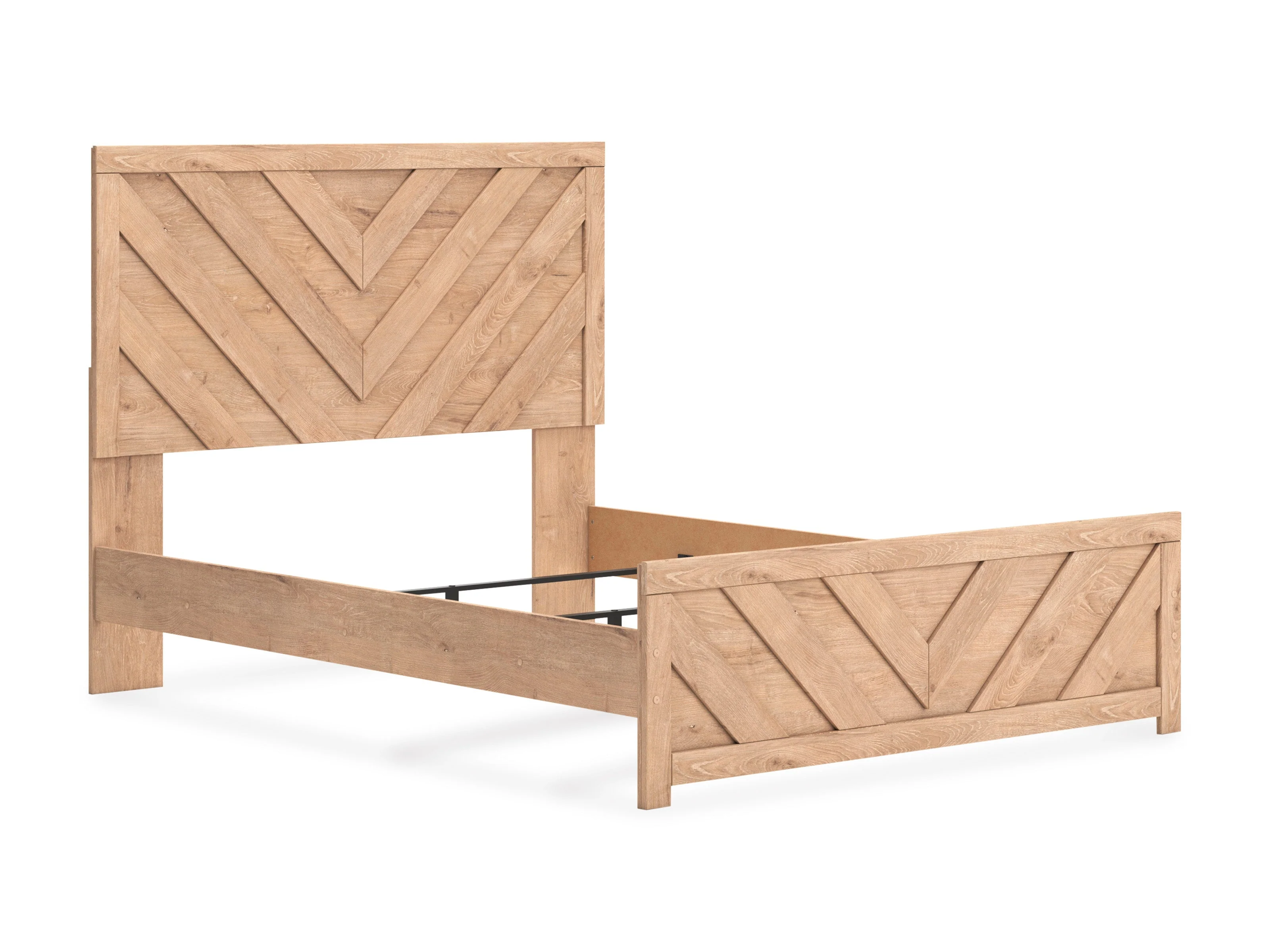 Sanginlane Tan Crossbuck Queen Panel Bed - Image 15