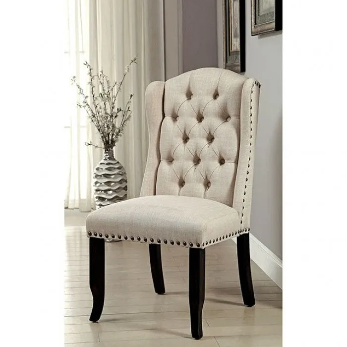 Sania Rustic Antique Black/Beige 6-Piece Dining Room Set - Image 5