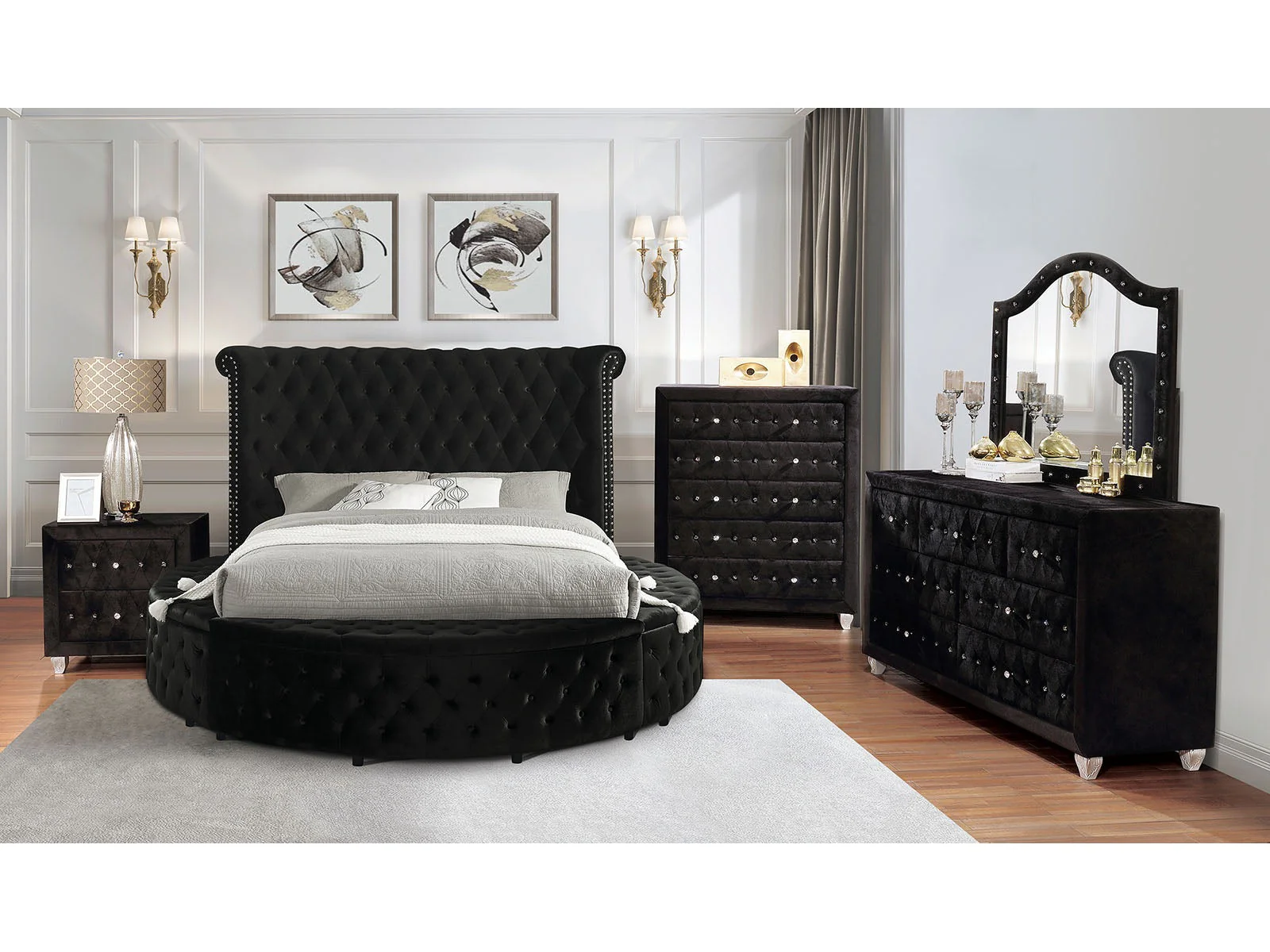 Sansom Black 4-Piece Queen Bedroom Set