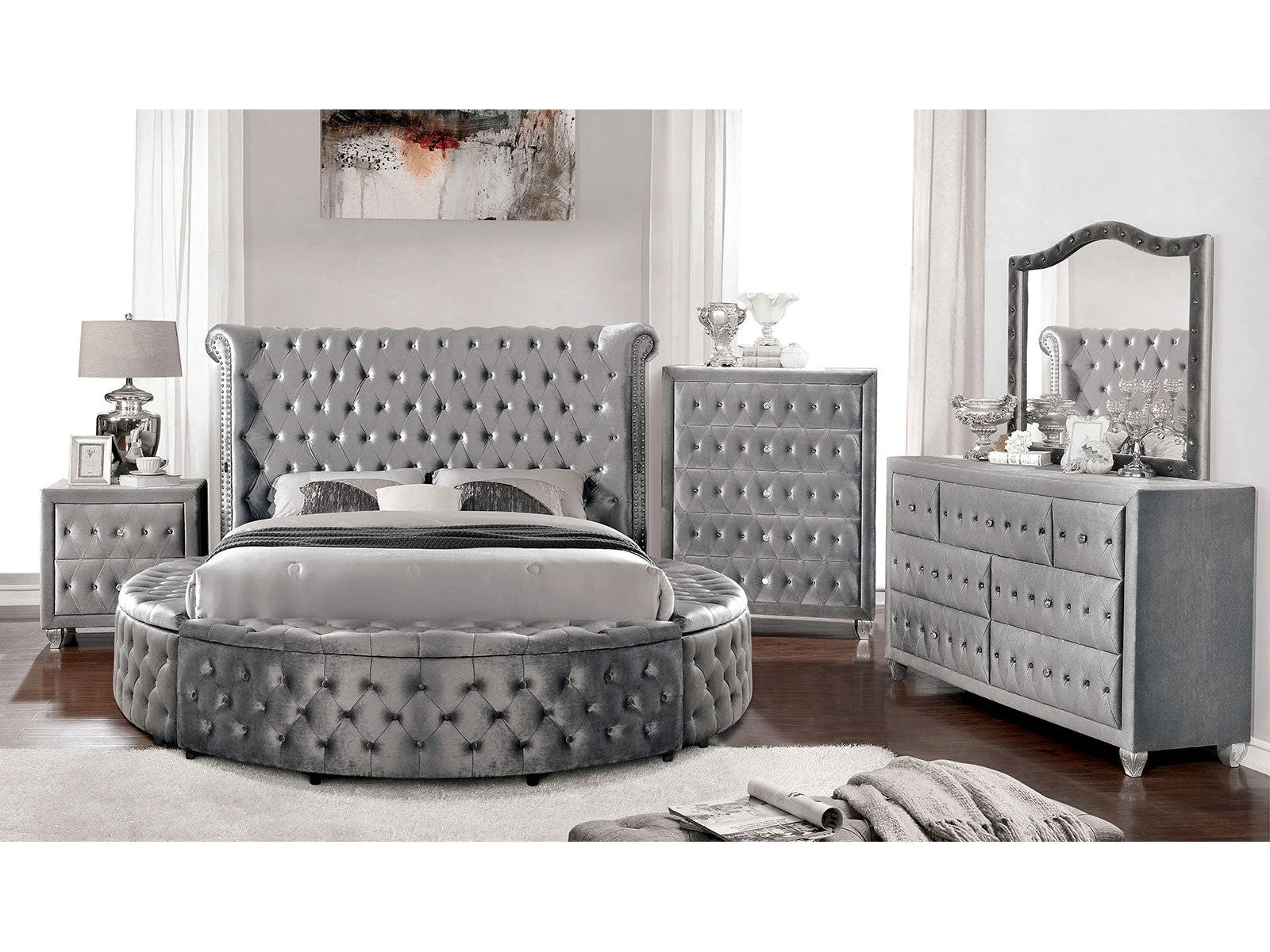 Sansom Gray 4-Piece Queen Bedroom Set