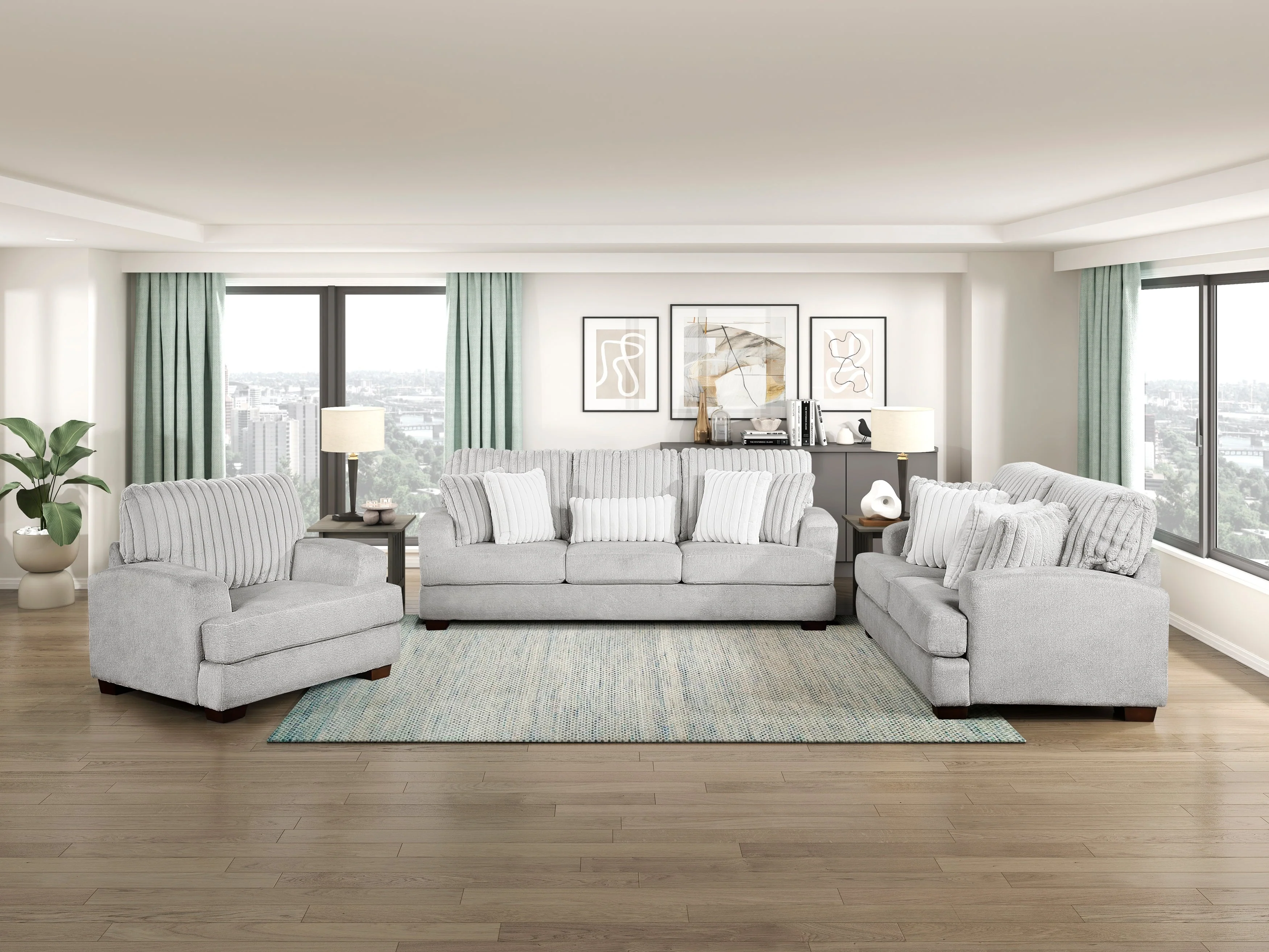Santiago Light Gray Living Room Set