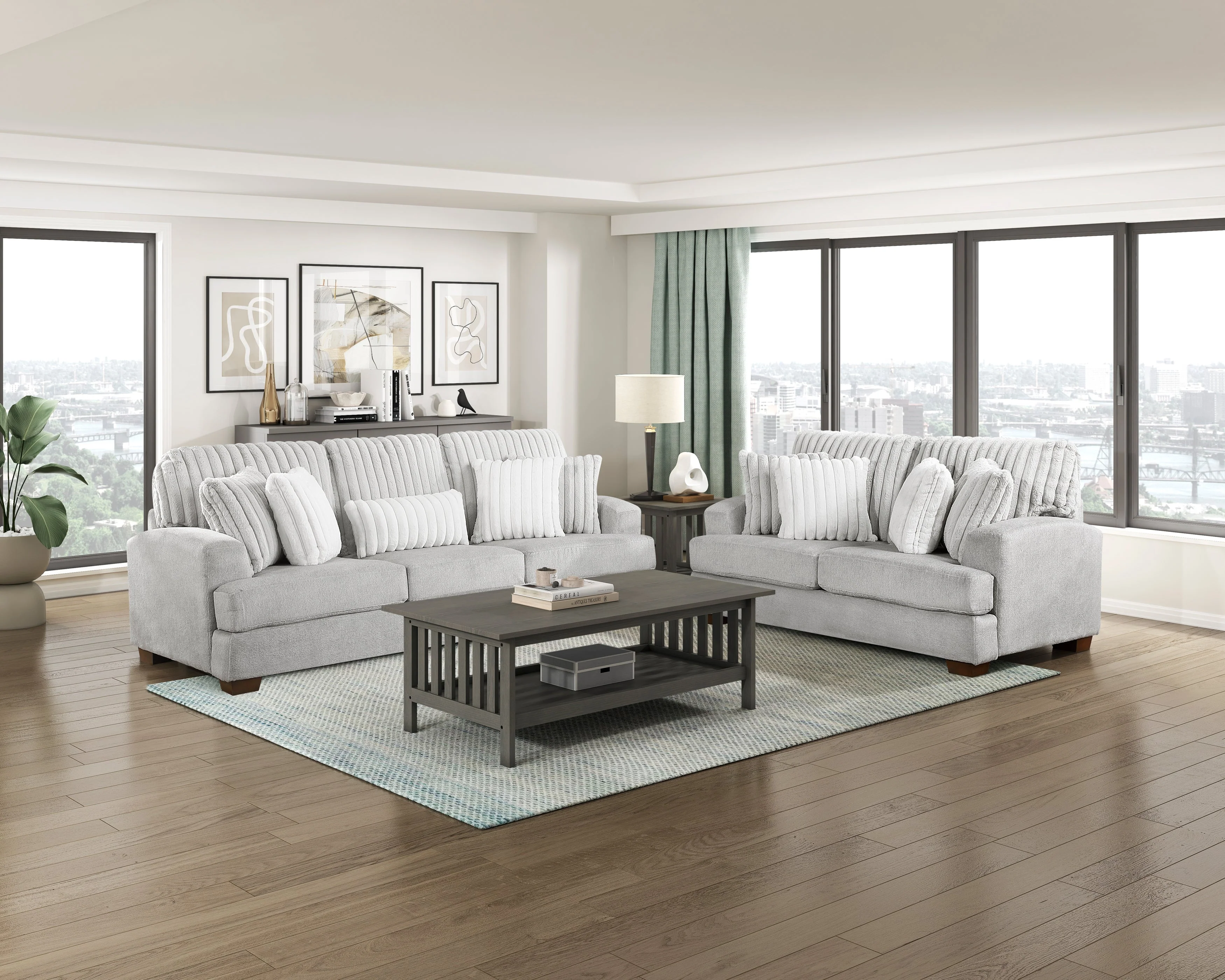 Santiago Light Gray Sofa - Image 2