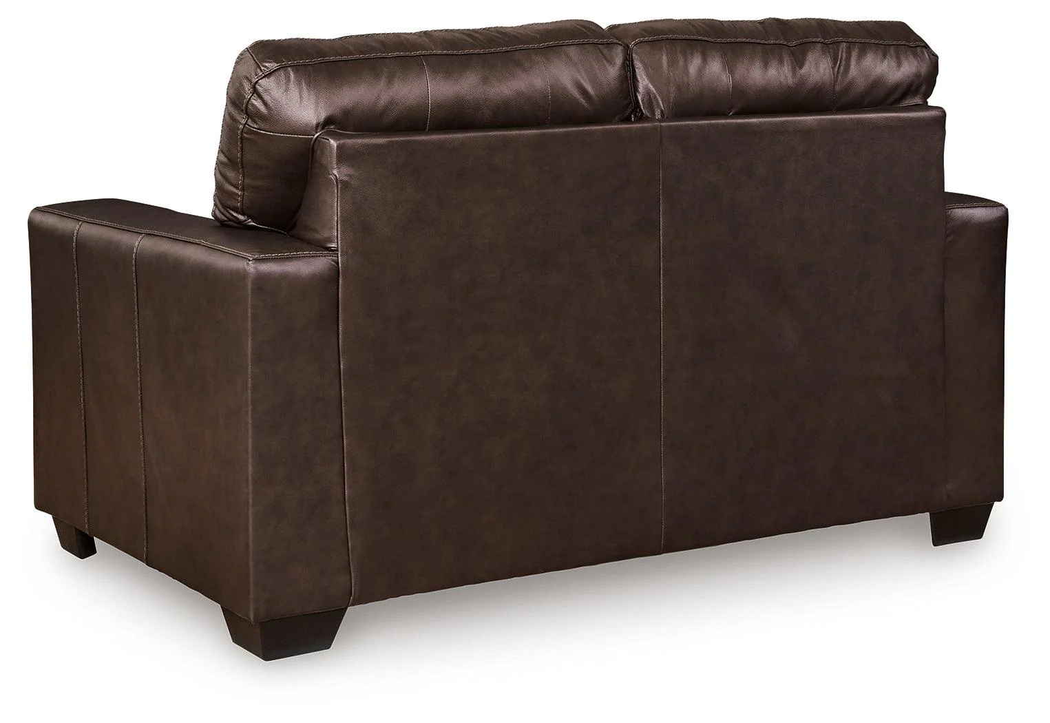Santorine Dark Brown Leather Loveseat - Image 4