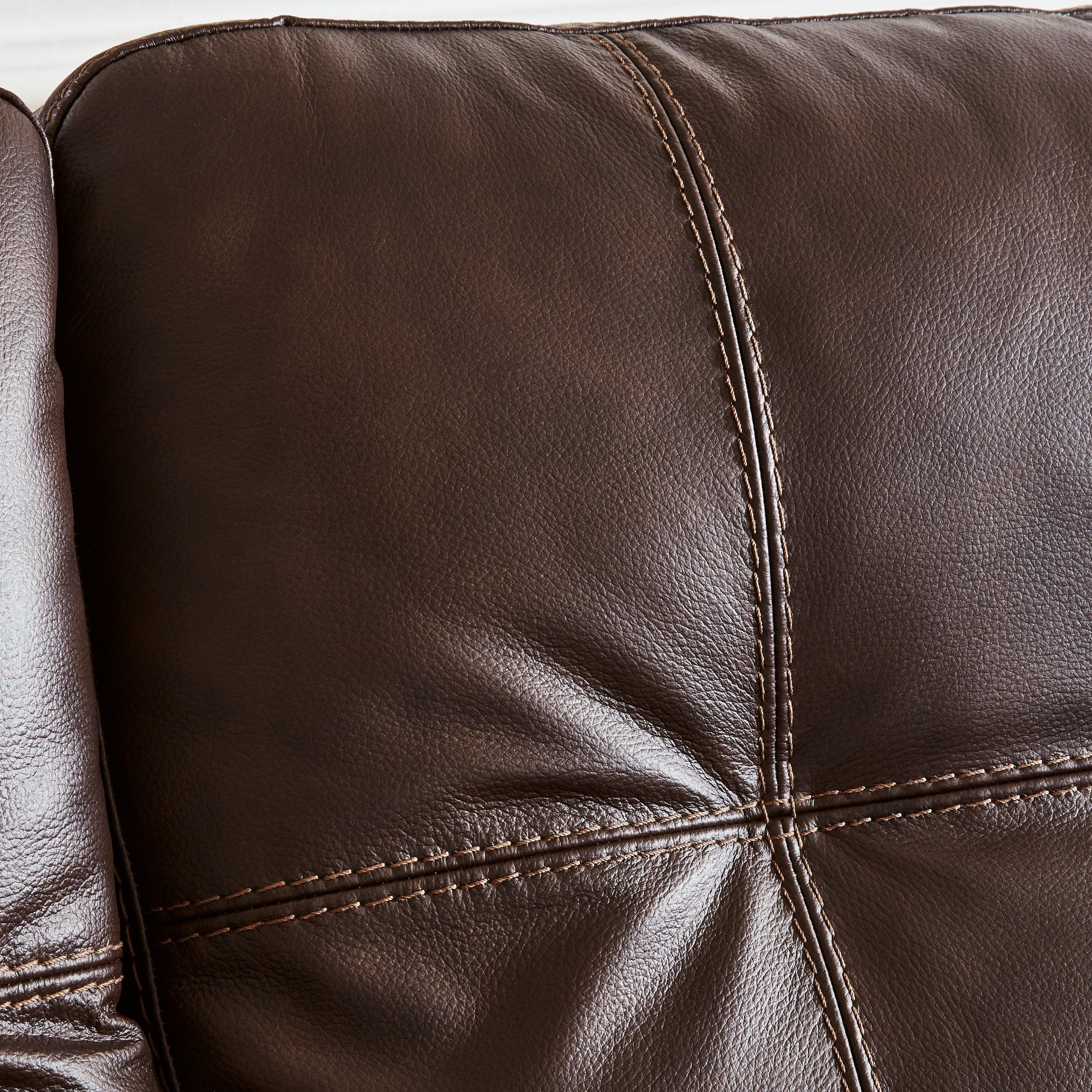 Santorine Dark Brown Leather Loveseat - Image 5
