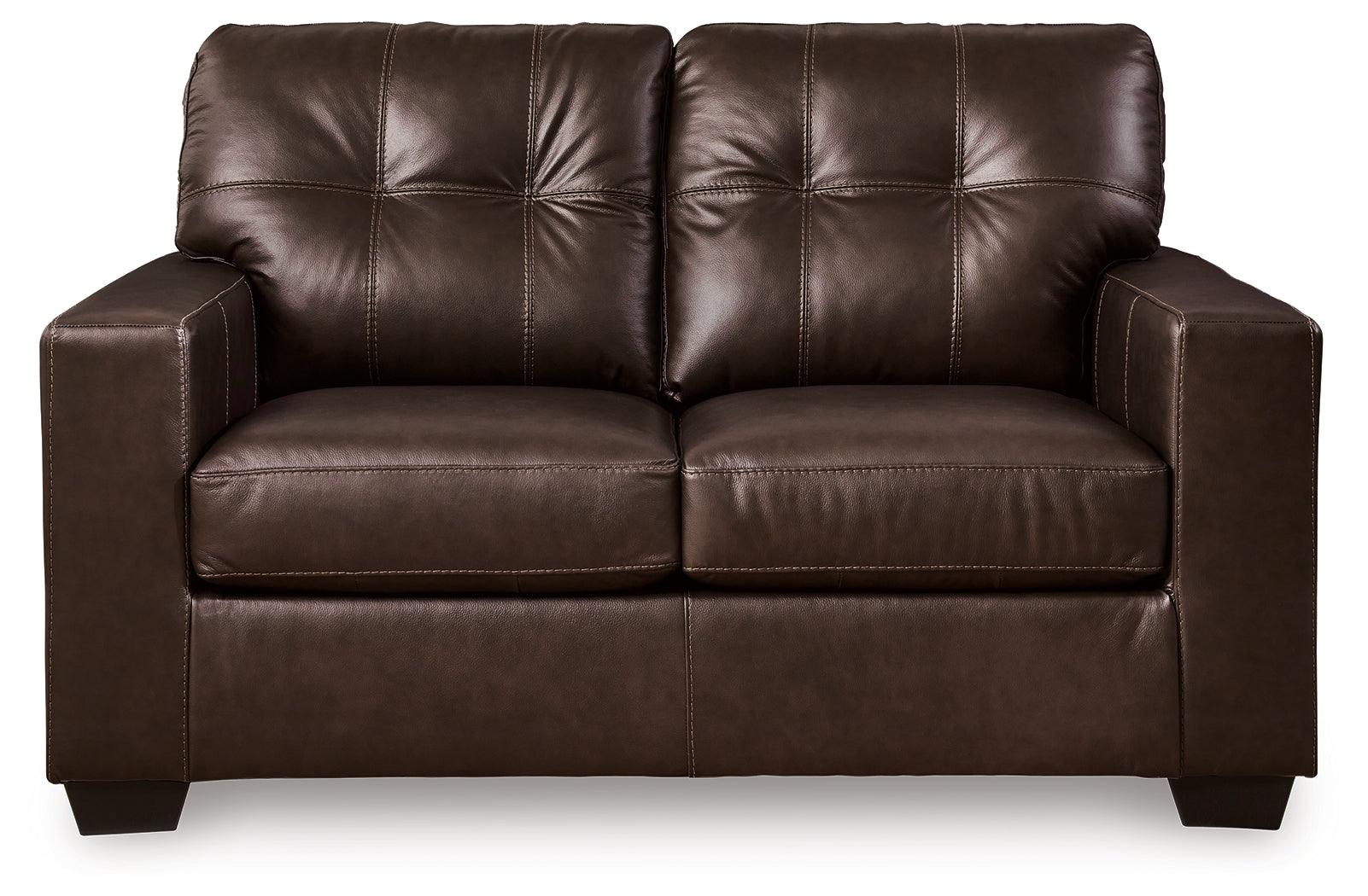 Santorine Dark Brown Leather Loveseat - Image 7