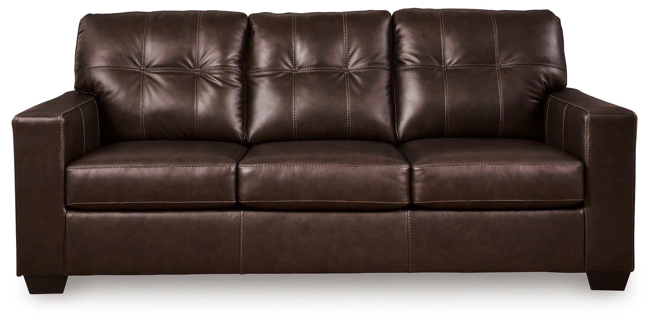 Santorine Dark Brown Leather Queen Sofa Sleeper - Image 3