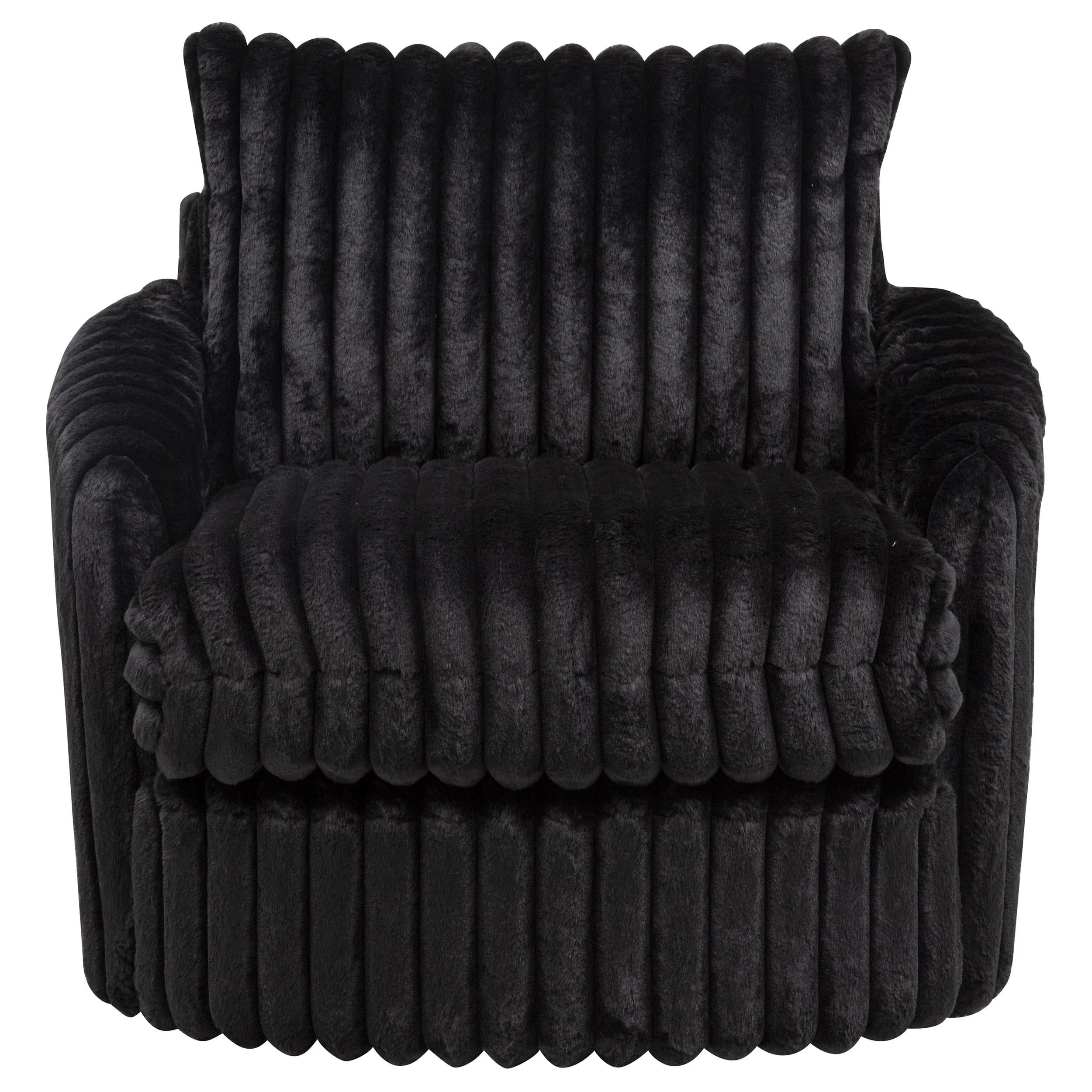 Sarco Black Corduroy Upholstered Swivel Accent Arm Chair - Image 3