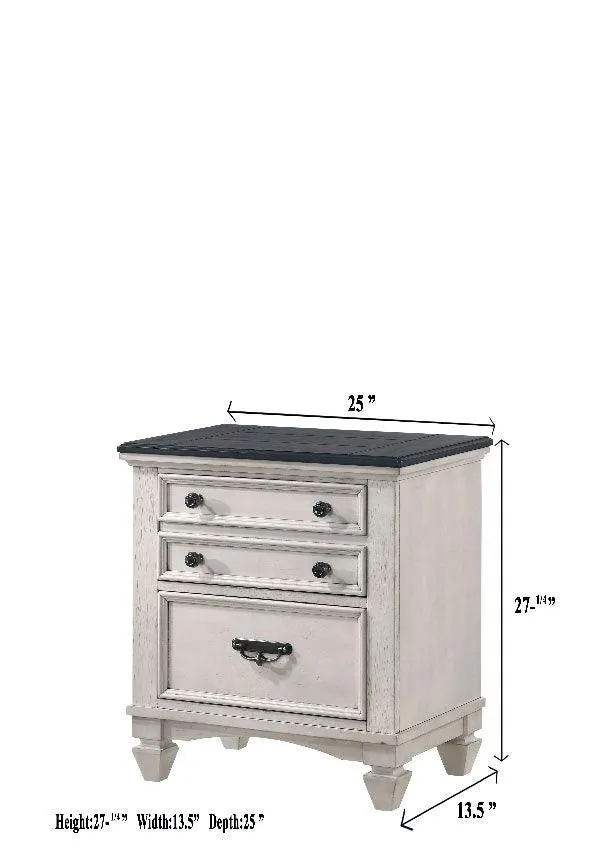 Sawyer Antique White and Brown Panel Bedroom Set - Image 13