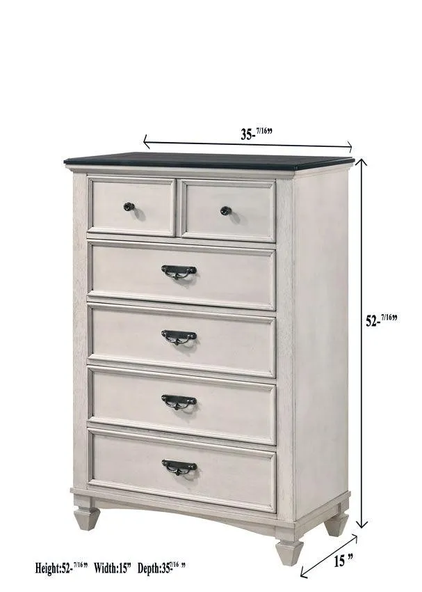 Sawyer Antique White and Brown Panel Bedroom Set - Image 15