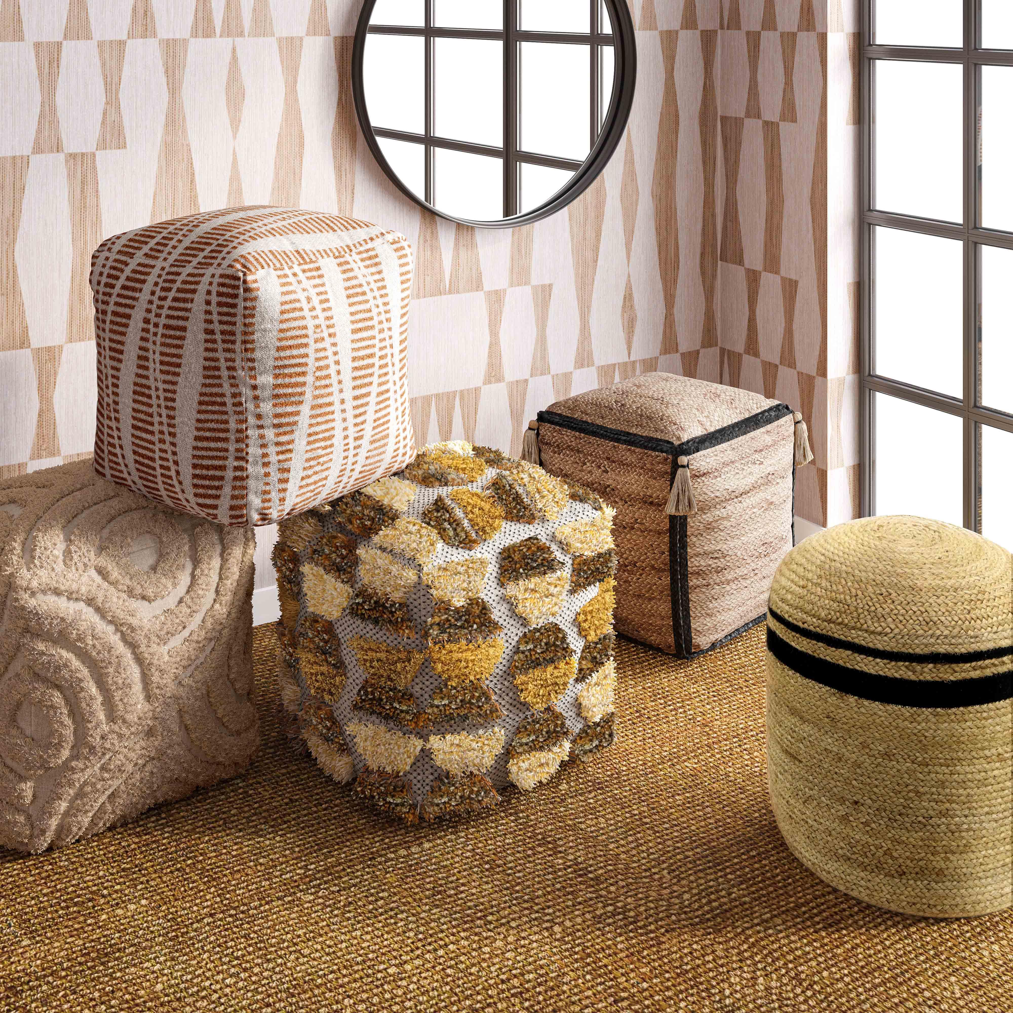 Sawyer Natural Tones Tufted Pouf - Image 2