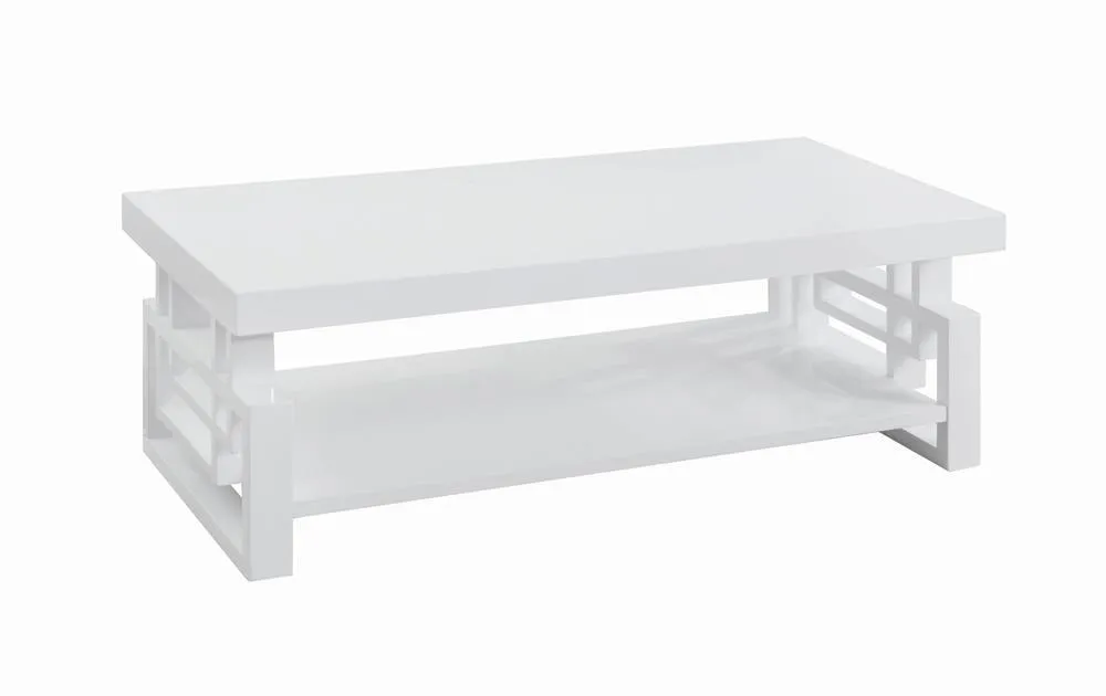 Schmitt High Glossy White Rectangular Coffee Table - Image 2