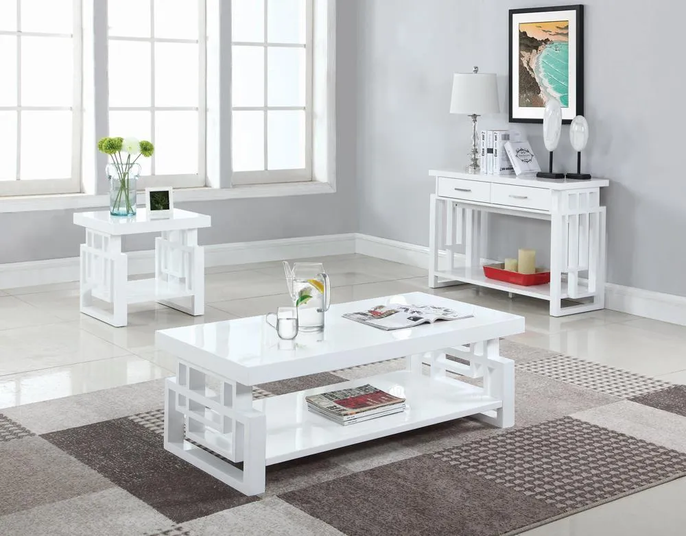 Schmitt High Glossy White Rectangular Coffee Table - Image 3