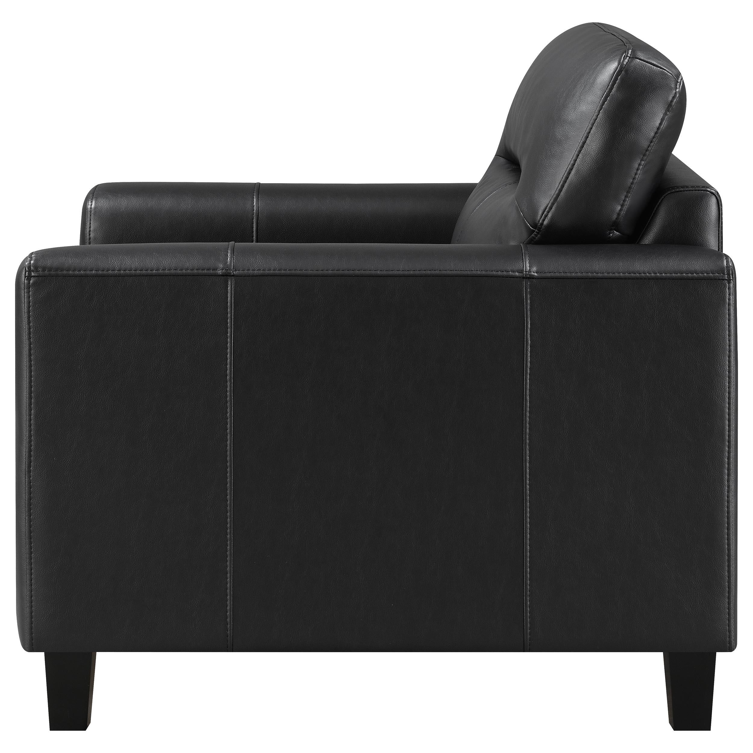 Scotland Faux Leather Upholstered Track Arm Chair Black - Image 4