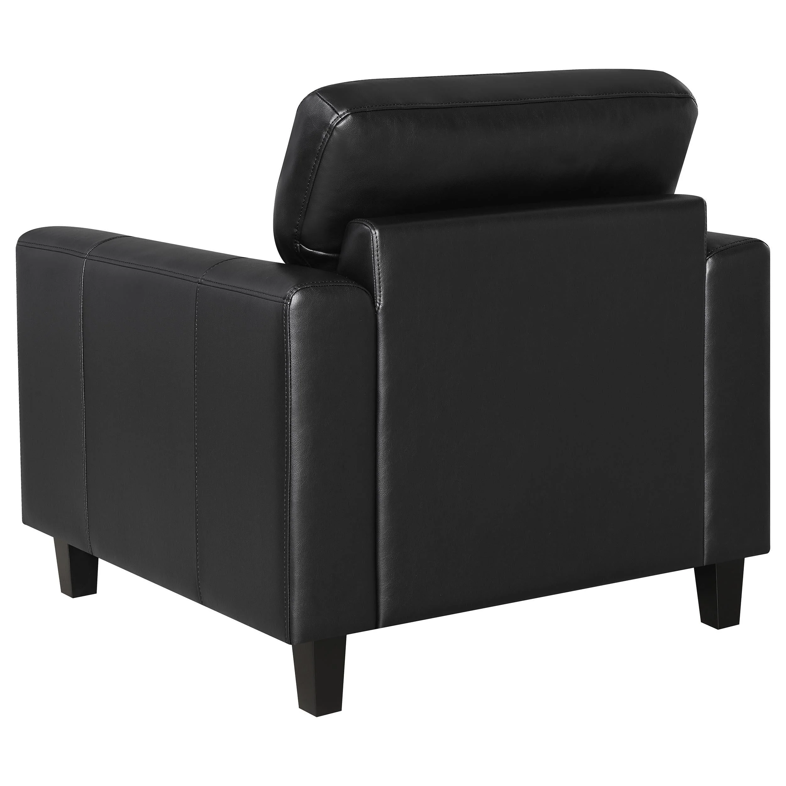 Scotland Faux Leather Upholstered Track Arm Chair Black - Image 5