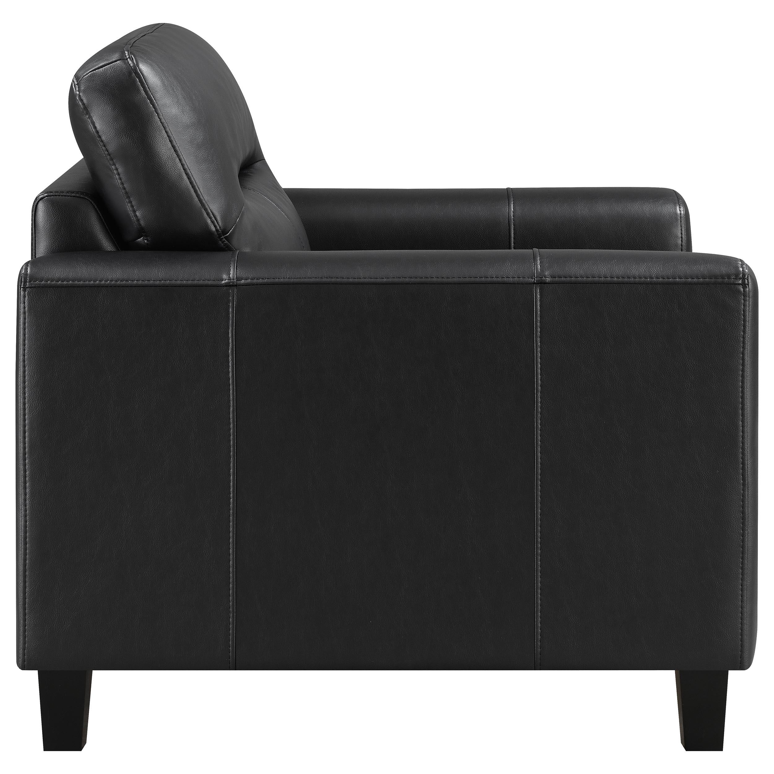 Scotland Faux Leather Upholstered Track Arm Chair Black - Image 7