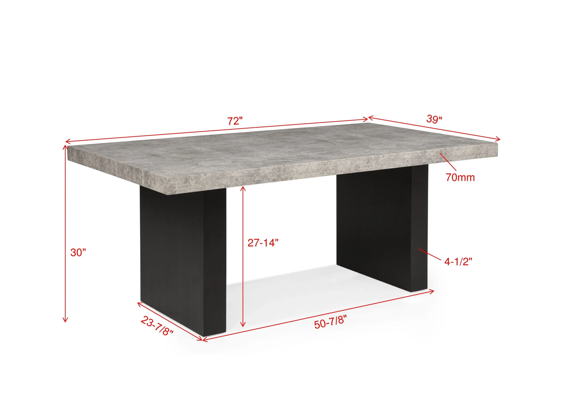 Sebastian Black and Gray Dining Table - Image 5