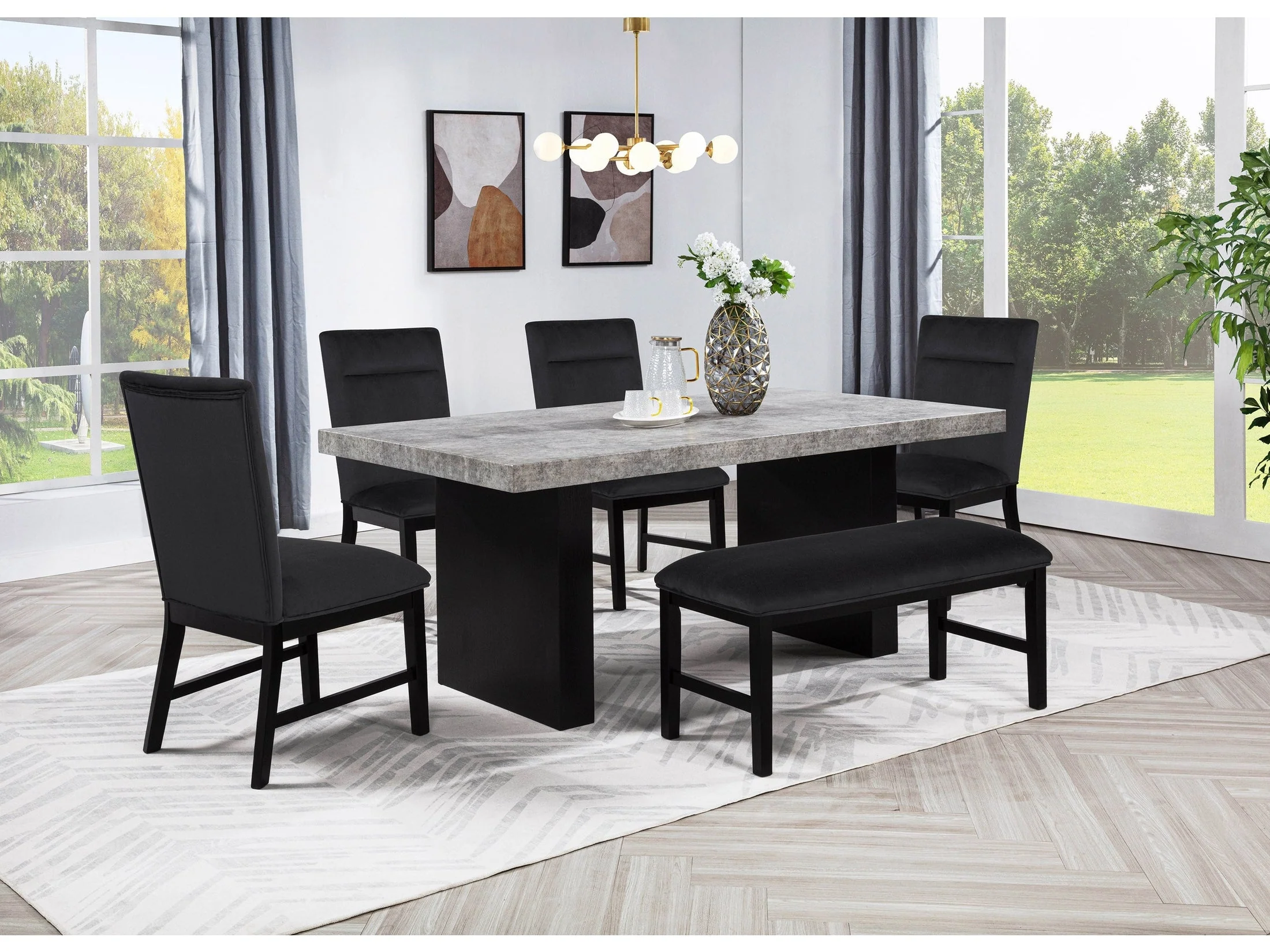 Sebastian Black Dining Bench - Image 3