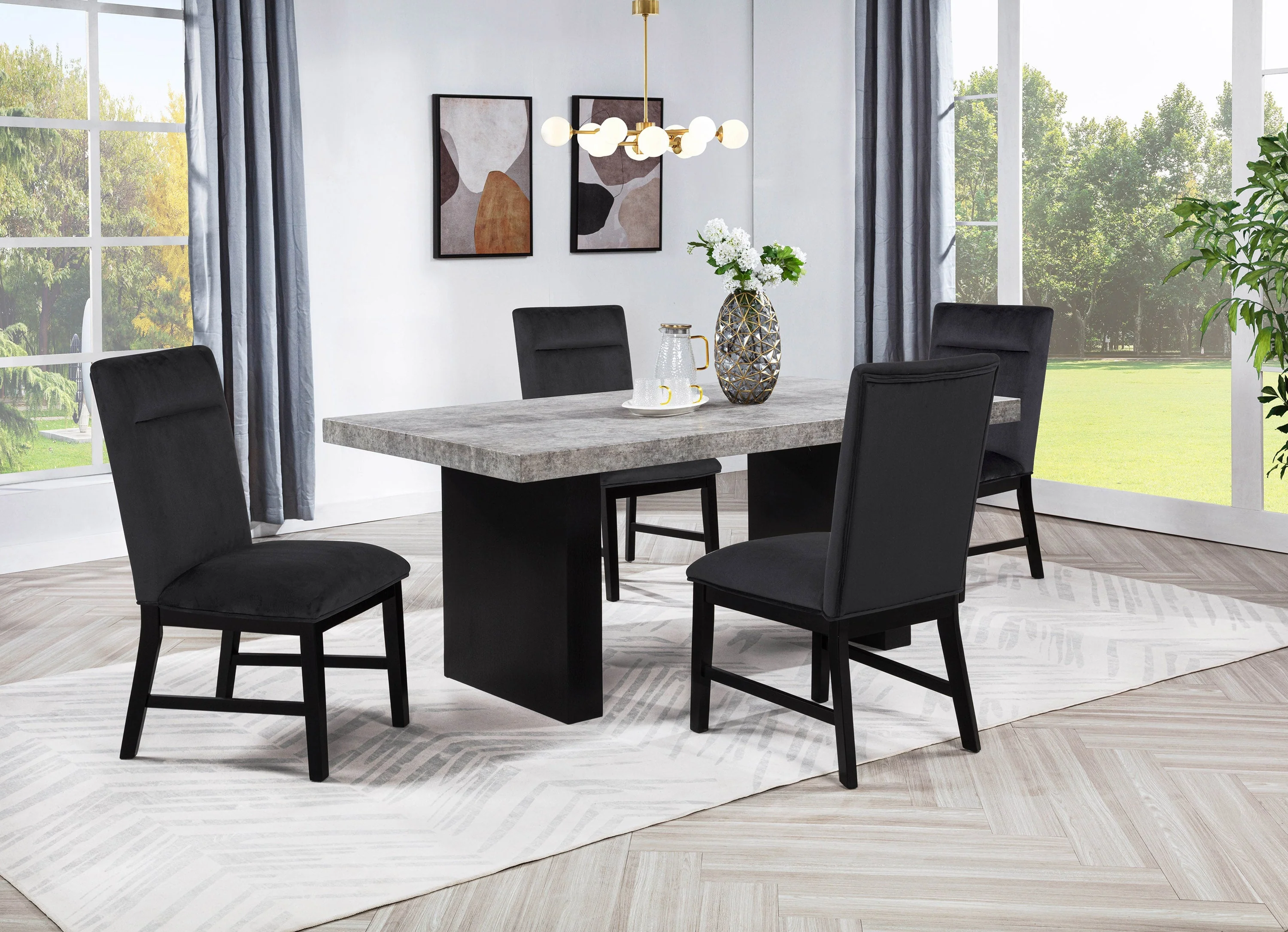 Sebastian Black/Gray Dining Table - Image 6