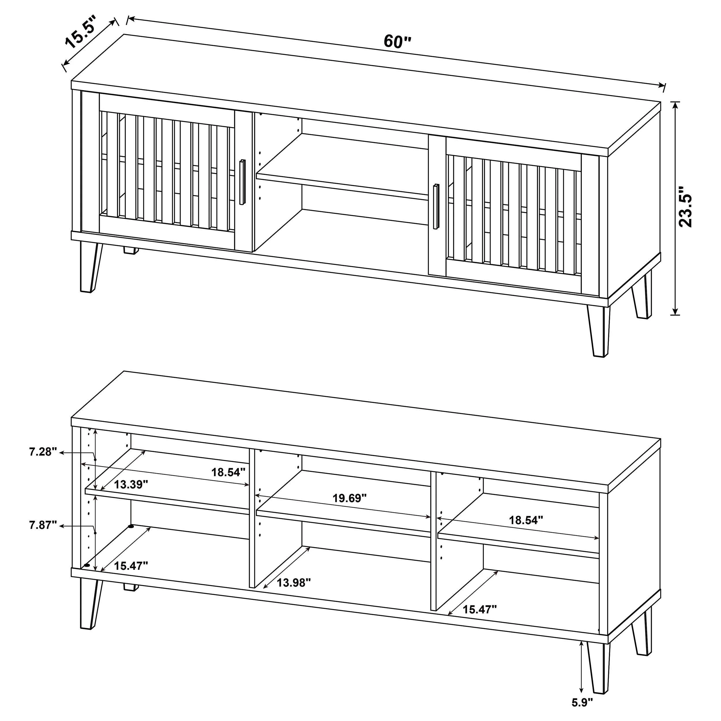 Sedona Dark Pine 70" TV Stand Media Console - Image 2