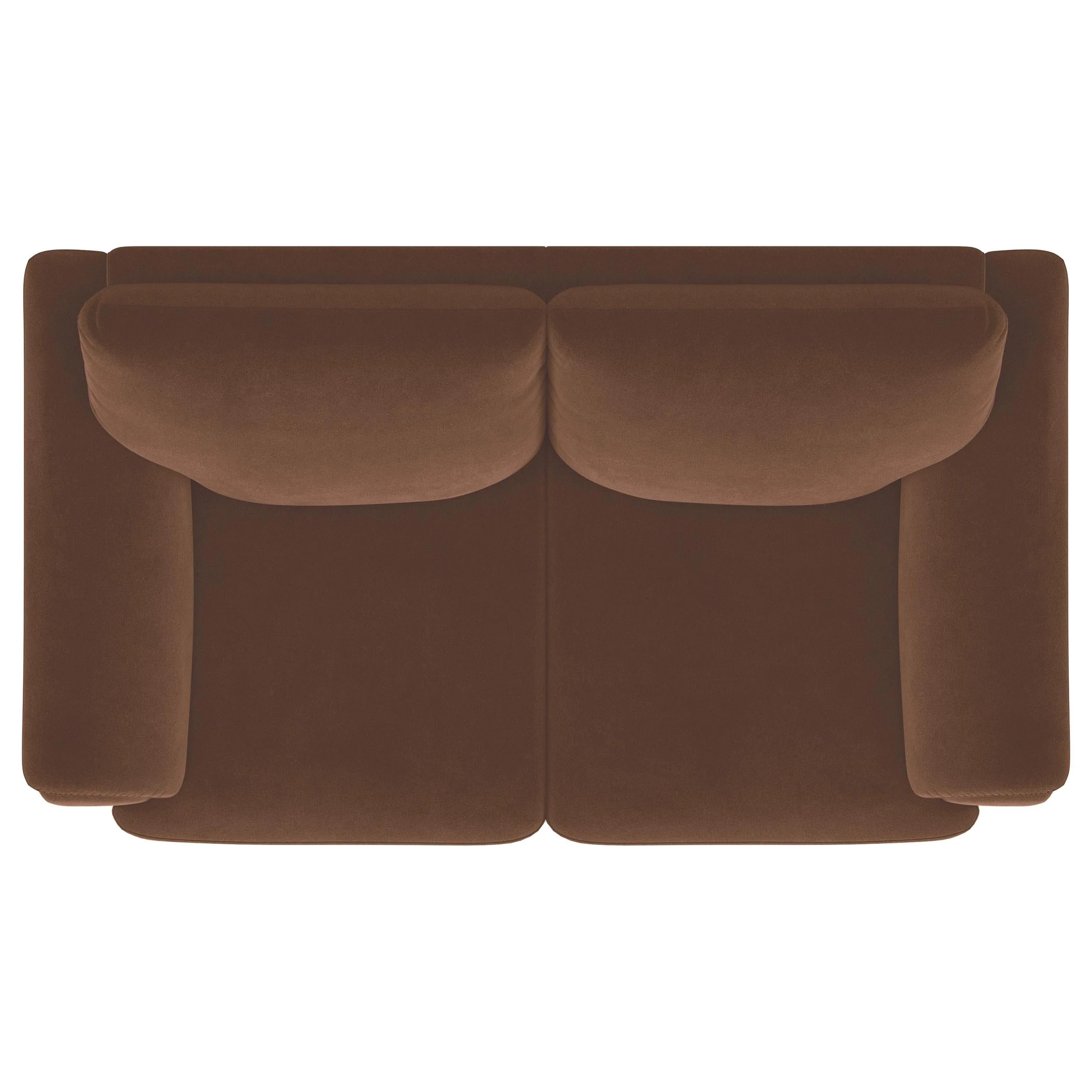 Selma Rust Velvet Crescent Arm Loveseat - Image 10