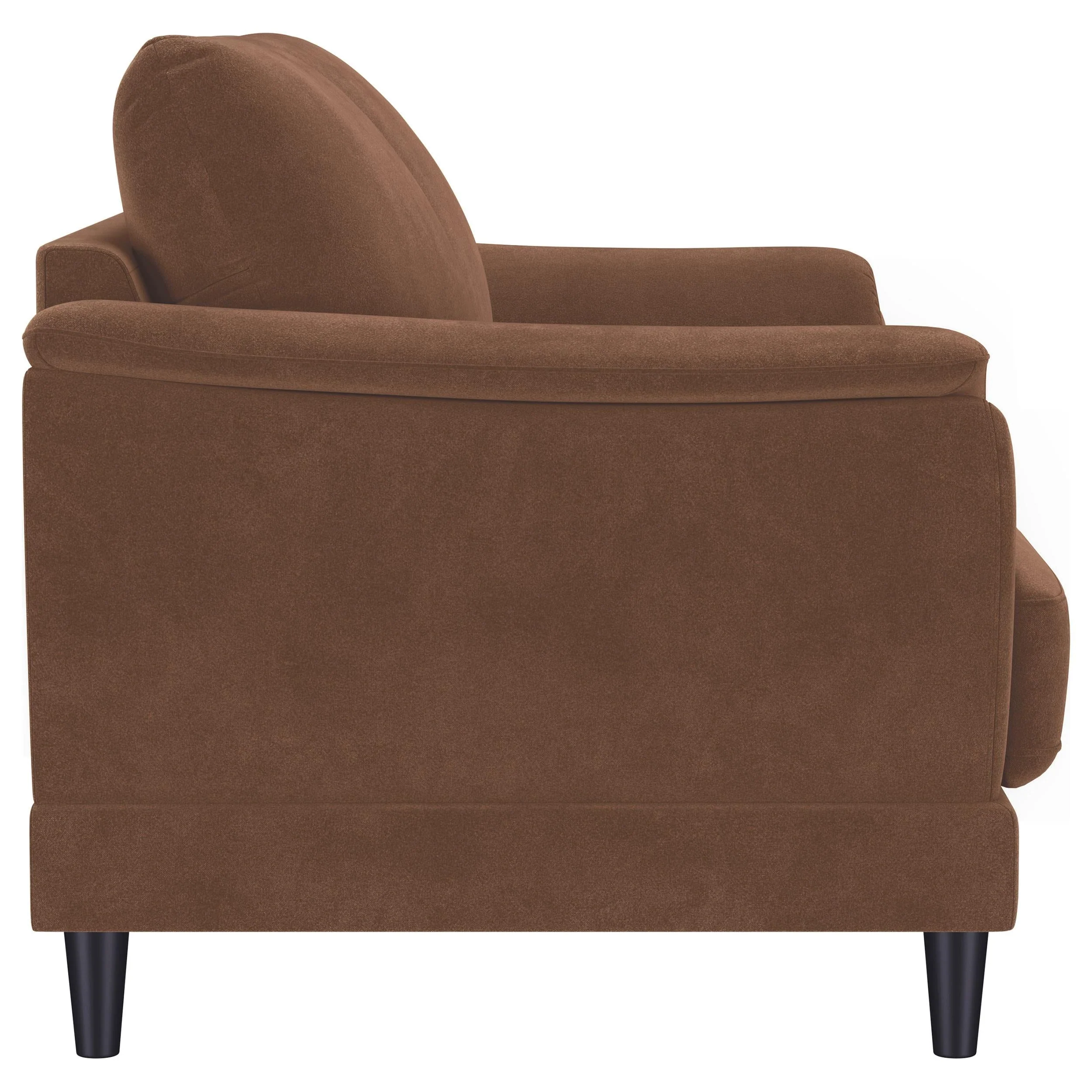 Selma Rust Velvet Crescent Arm Loveseat - Image 9