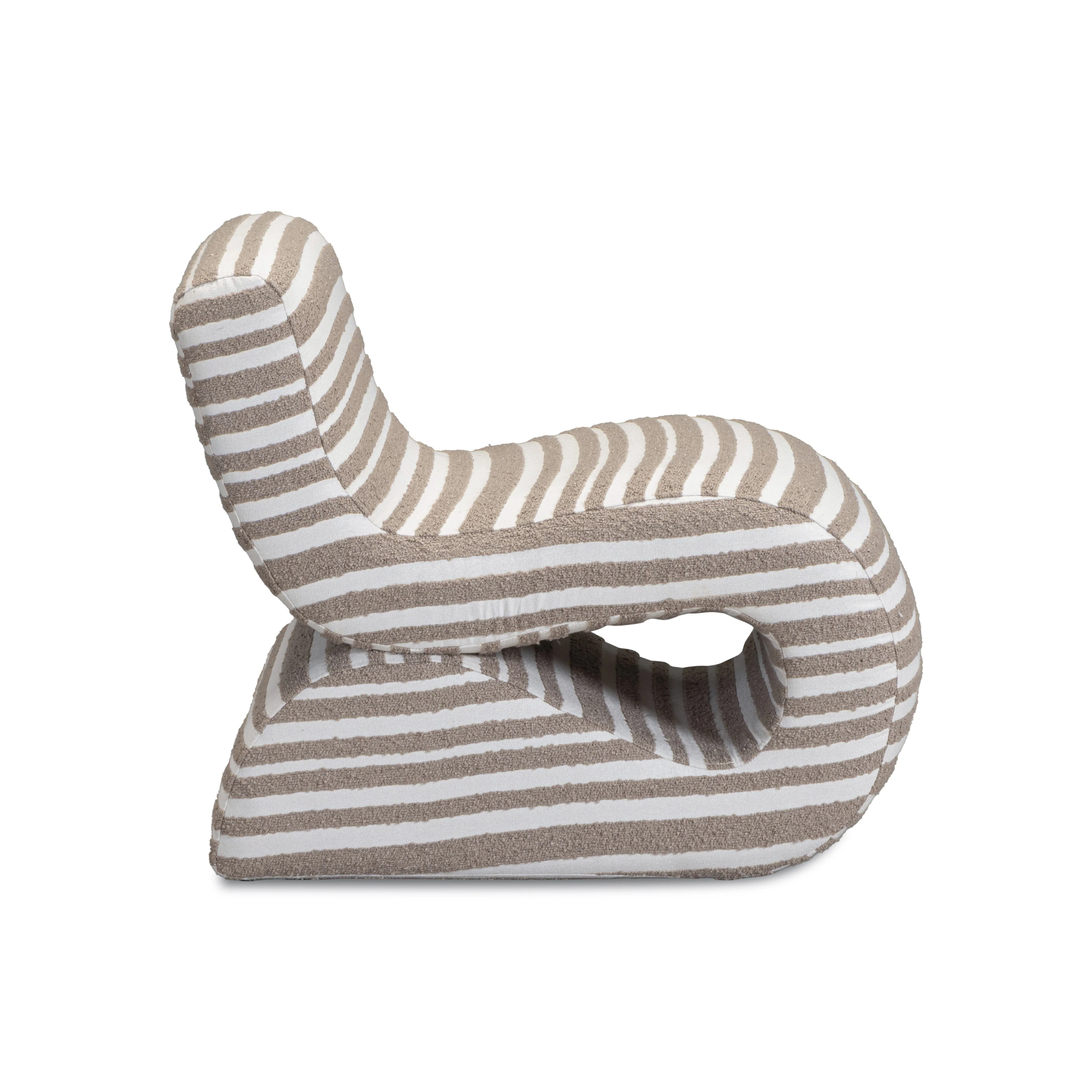 Senna Taupe Jacquard Organic Stripes Accent Chair - Image 4
