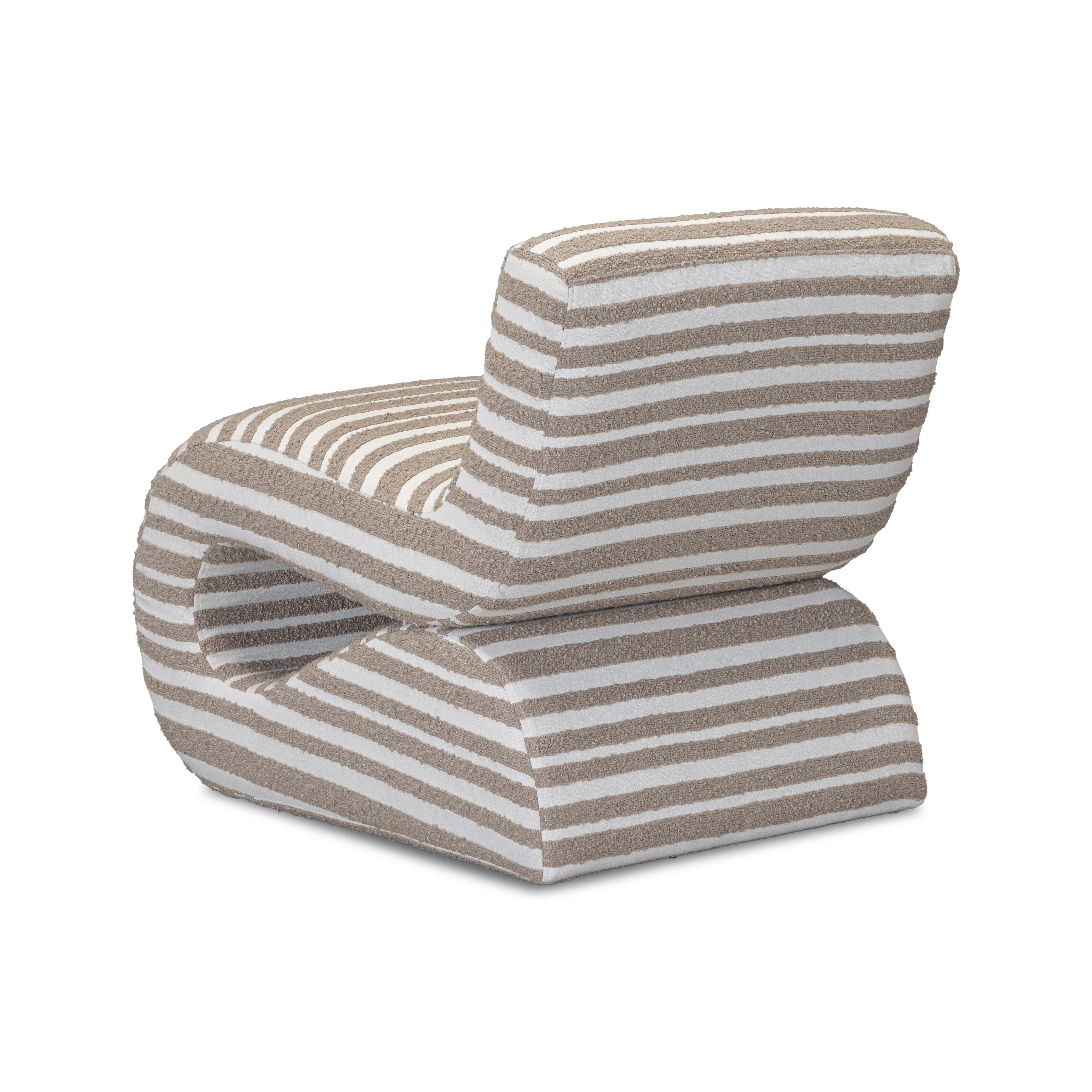 Senna Taupe Jacquard Organic Stripes Accent Chair - Image 5