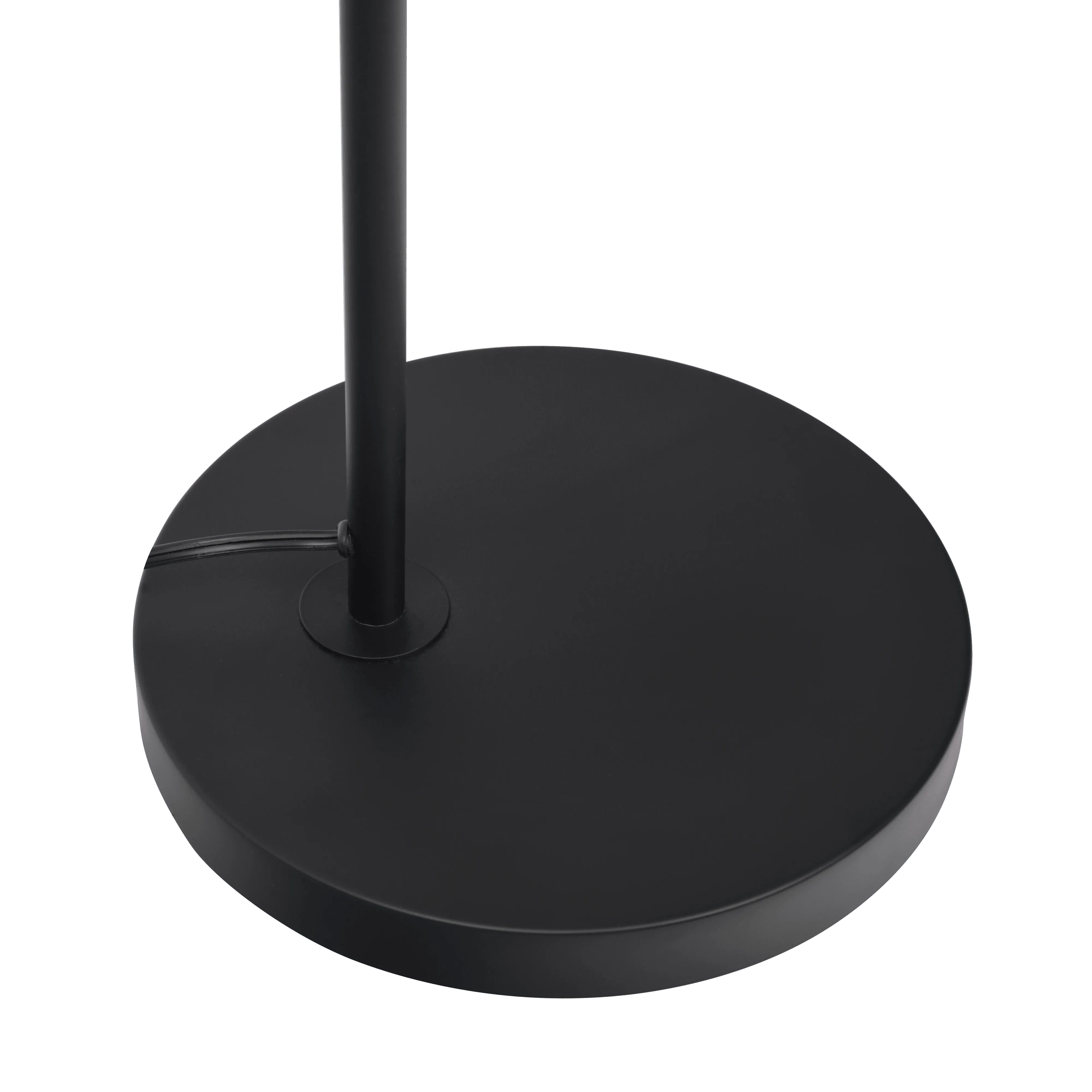Seoul Black Floor Lamp with Rotary Switch Wood Table Metal Base - Image 4