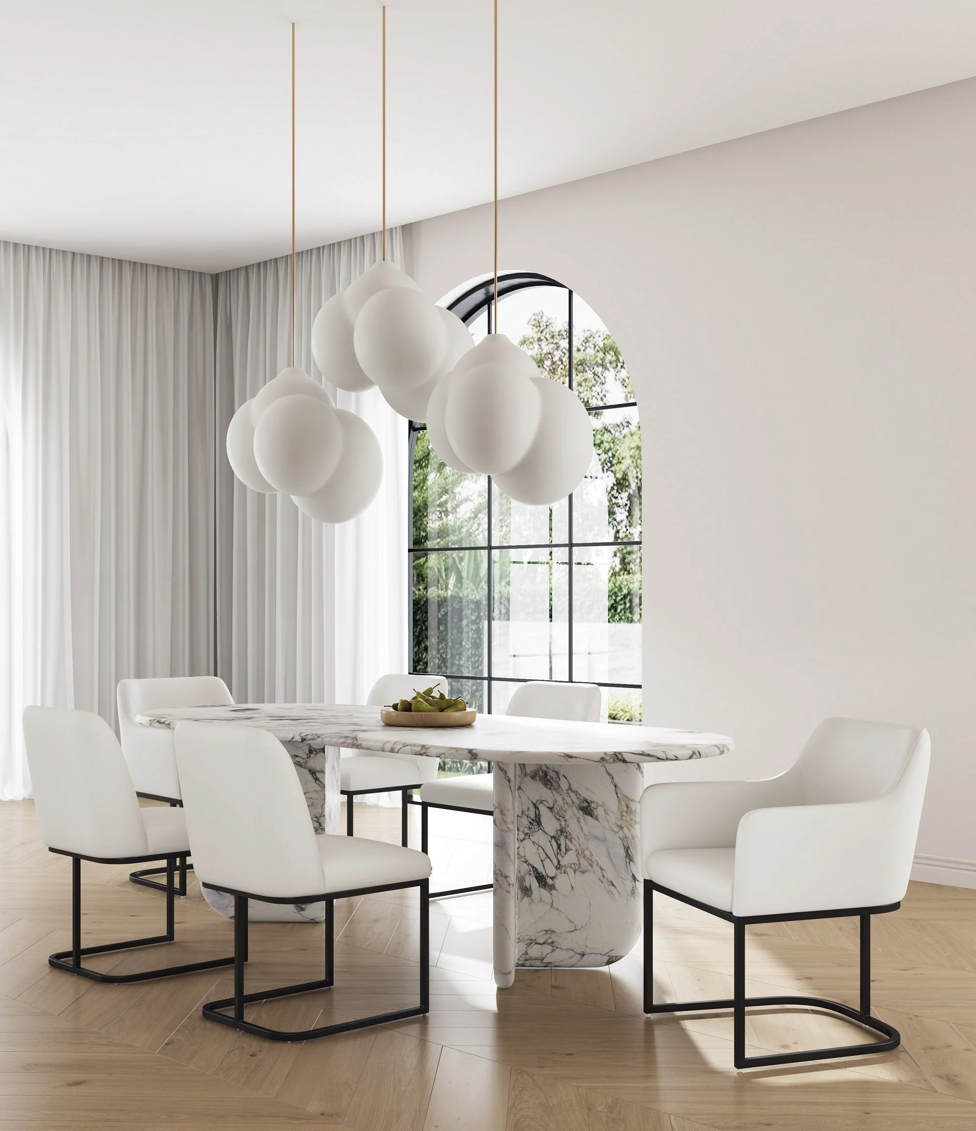 Serena 6 Piece Dining Set in Cream - Image 2