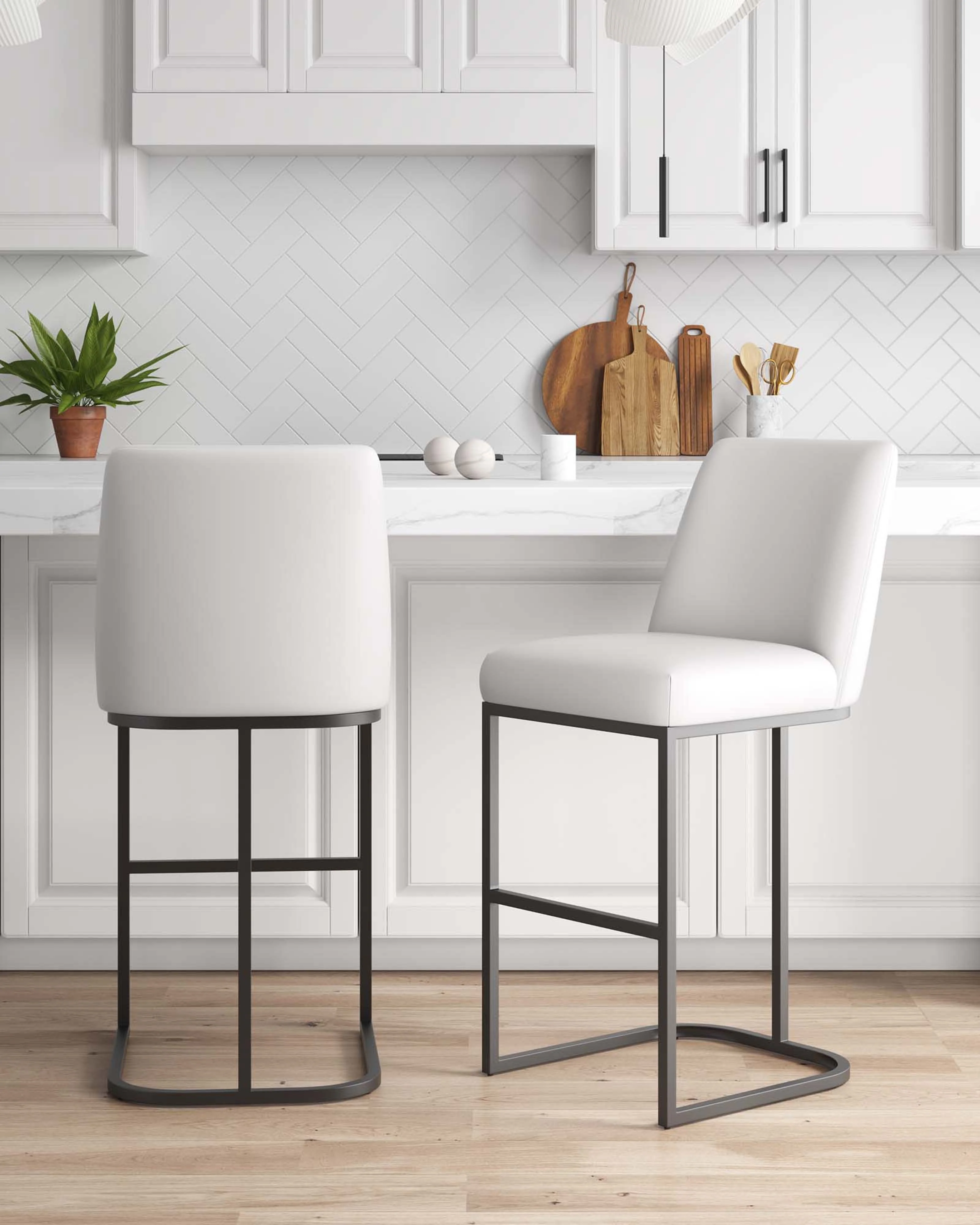 Serena Barstool in White (set of 2) - Image 2