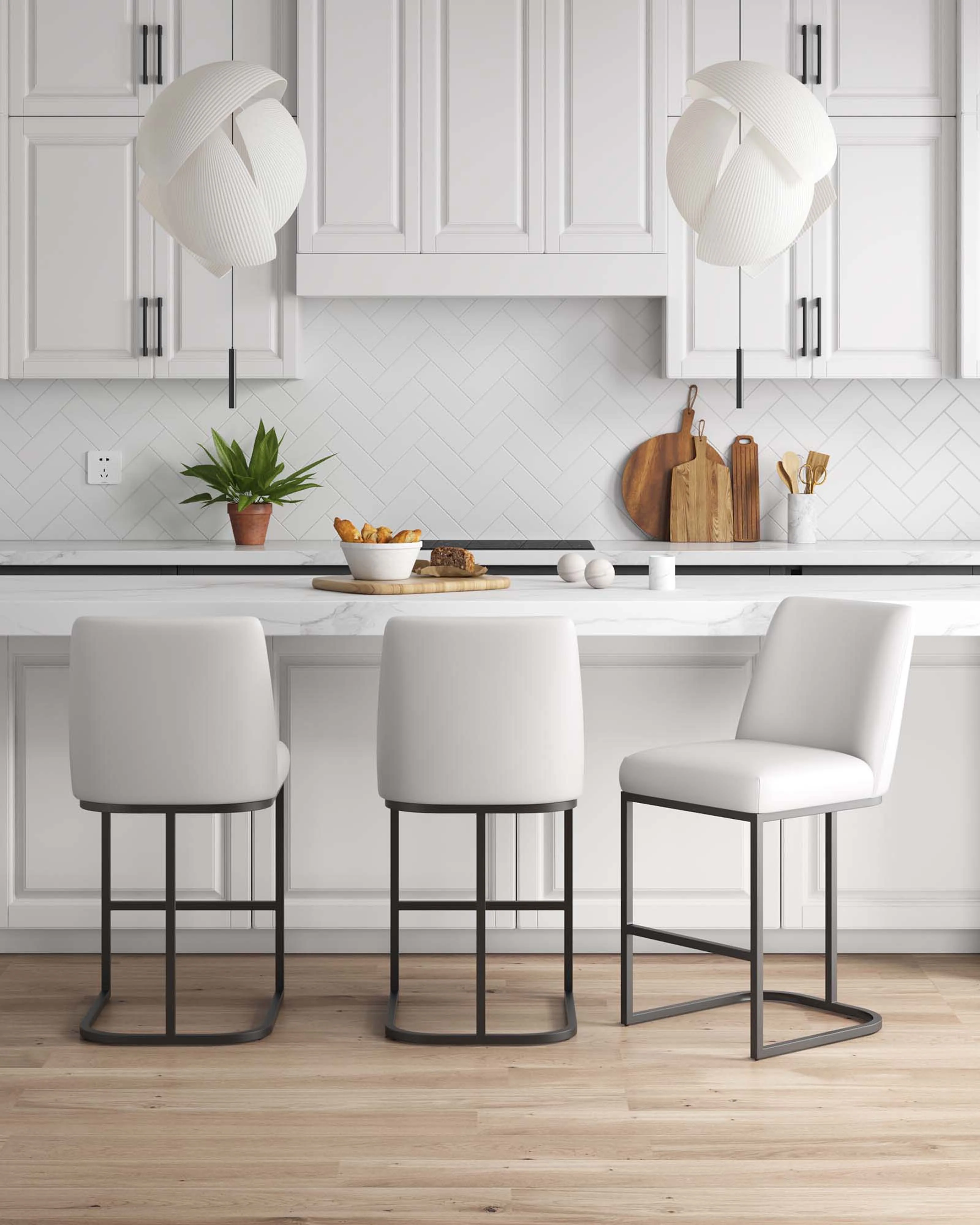 Serena Counter Stool in White (set of 3) - Image 2