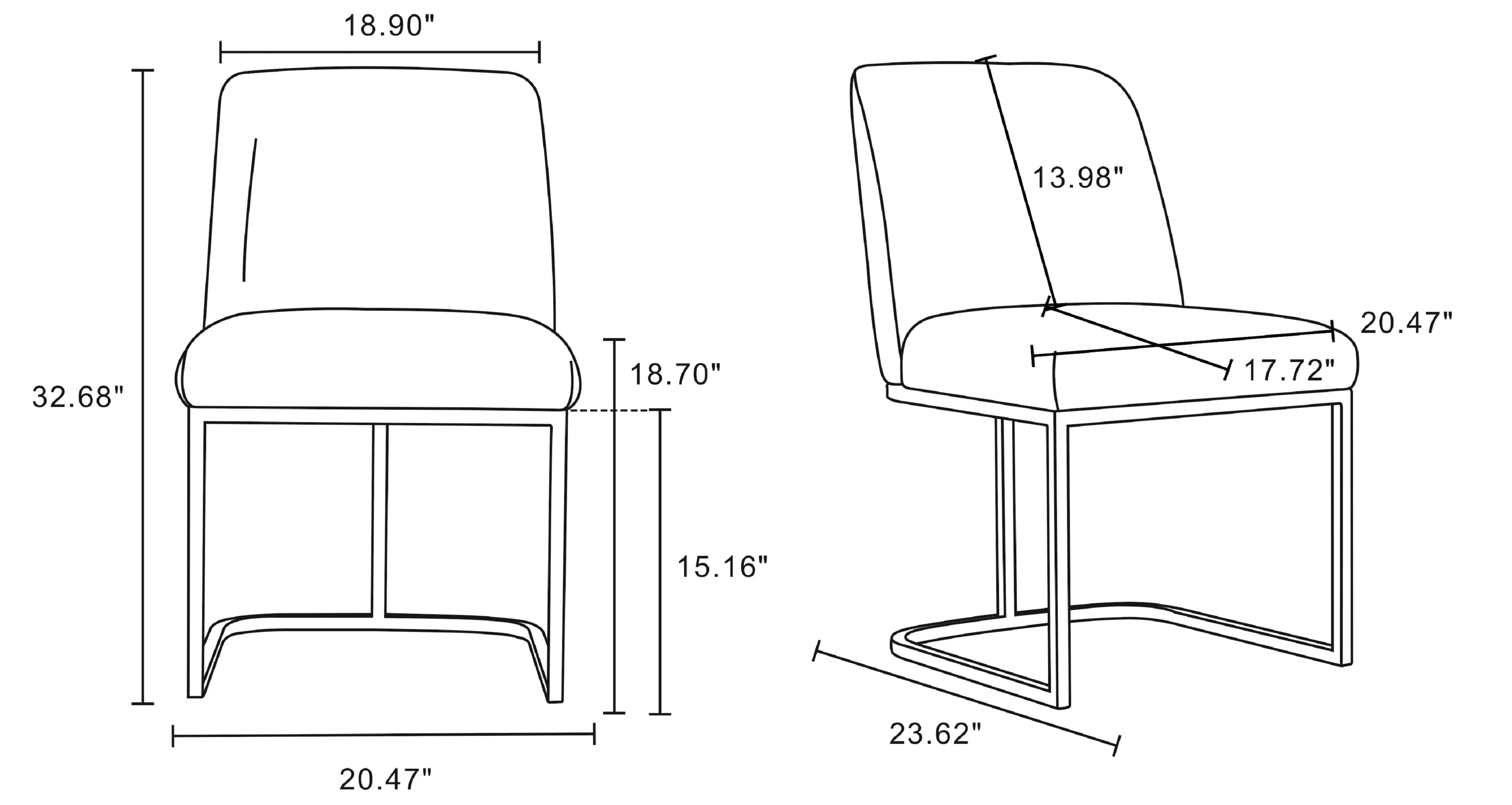 Serena Dining Chair in Cream (set of 2) - Image 3