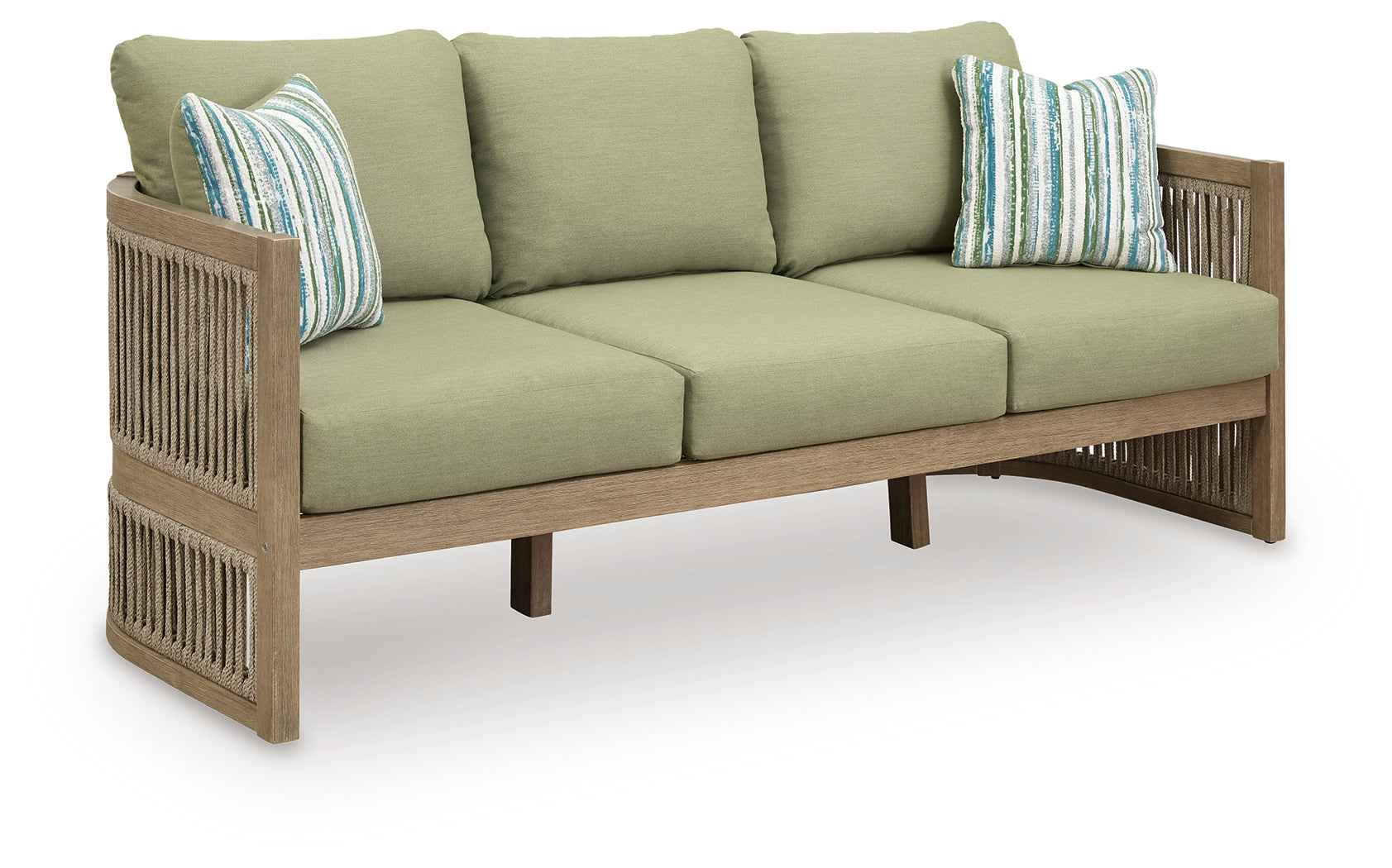 Serena Shores Beige/Green Outdoor Sofa and 2 Chairs - Image 8