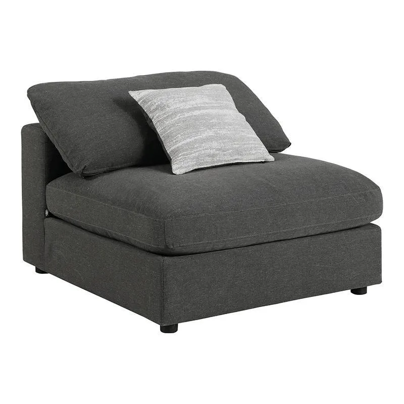 Serene Charcoal 4-Piece Upholstered Modular Sectional - Image 3