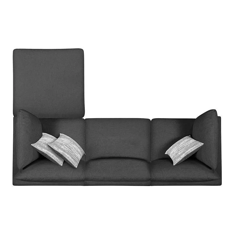 Serene Charcoal 4-Piece Upholstered Modular Sectional - Image 6