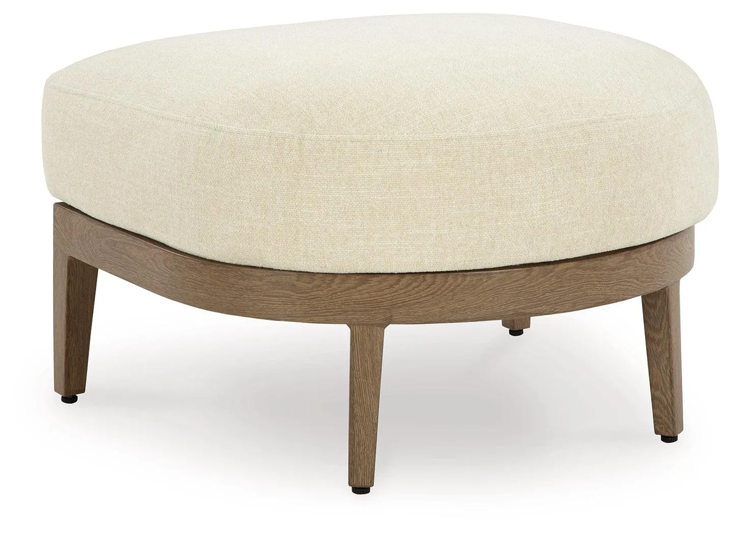 Serene Bay Dark Brown/White Outdoor Ottoman with Cushion - Image 2