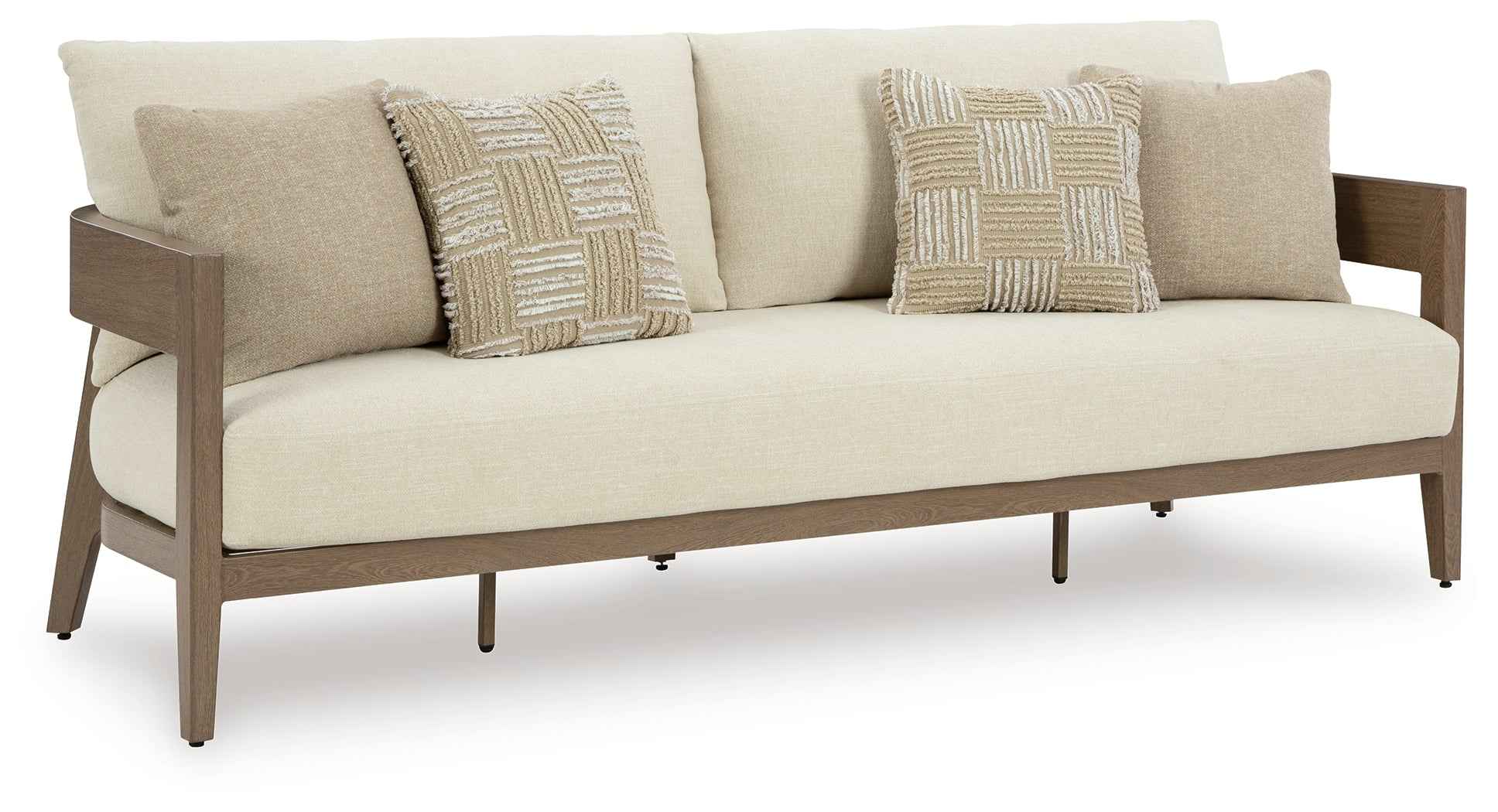 Serene Bay Dark Brown/White Outdoor Sofa and Loveseat - Image 7