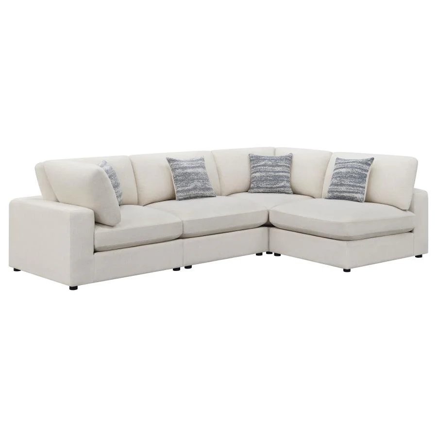 Serene Beige 4-Piece Upholstered Modular Sectional - Image 2