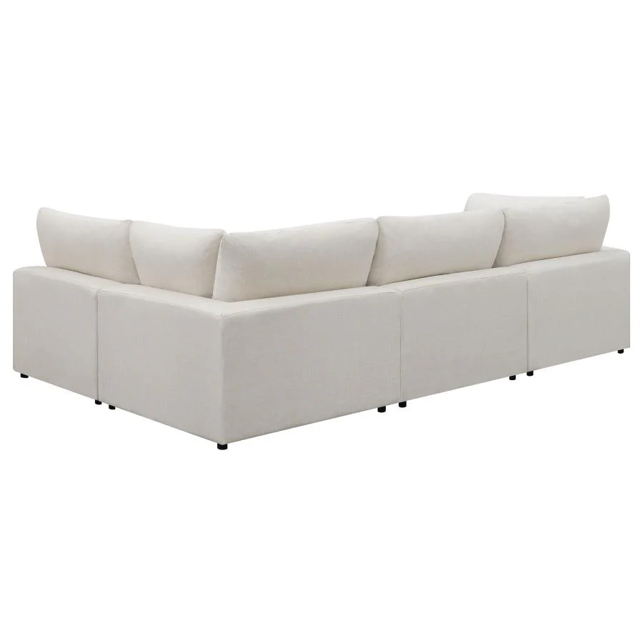 Serene Beige 4-Piece Upholstered Modular Sectional - Image 4