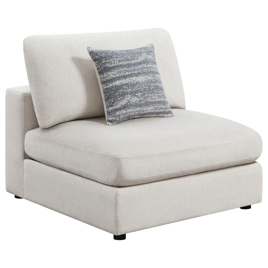 Serene Beige 4-Piece Upholstered Modular Sectional with Ottoman - Image 6